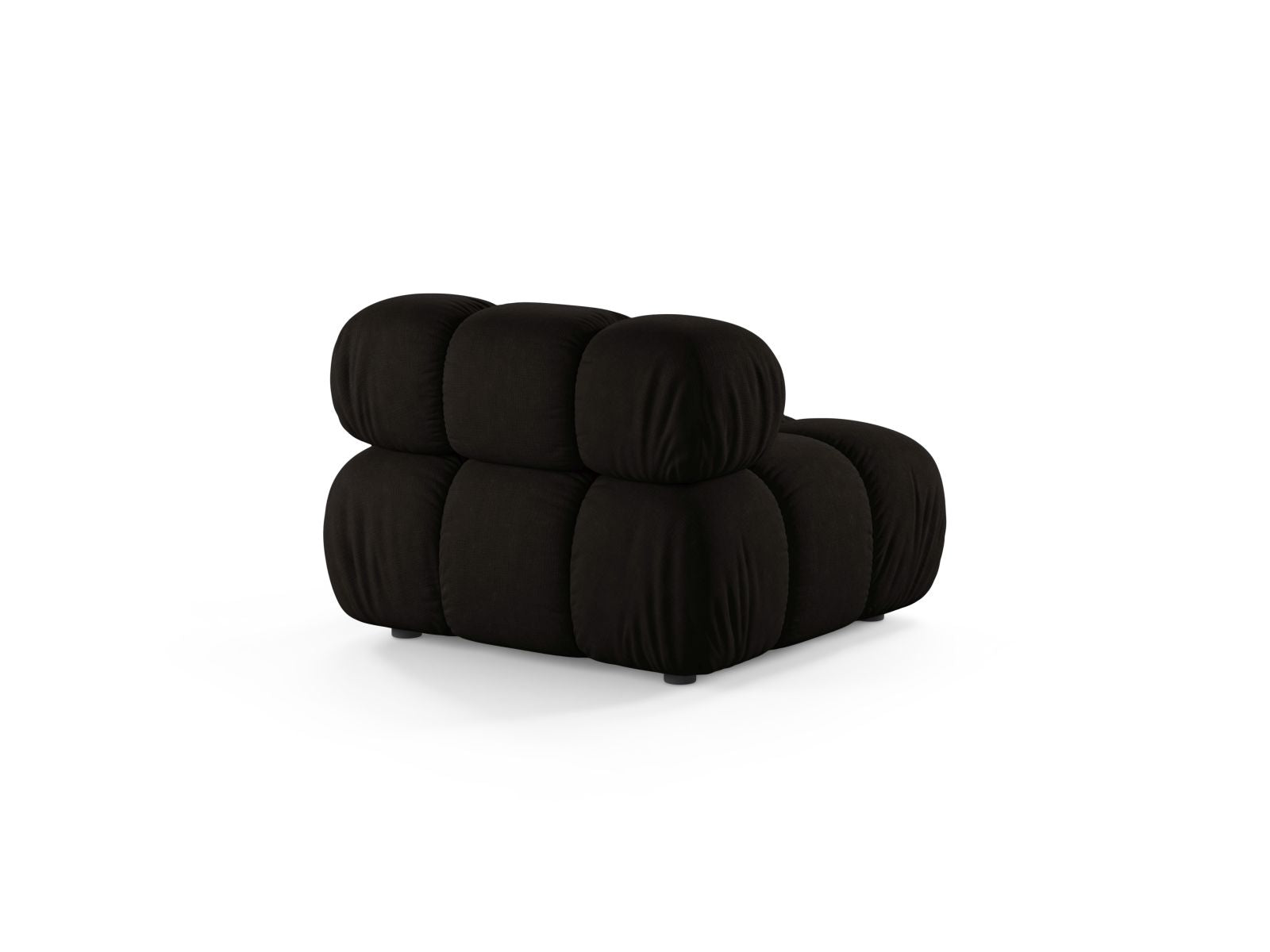 Elegantes, armfreies 1-Sitzer-Modul Bellis in Schwarz, ideal für flexible und moderne Sitzlösungen in jedem Wohnraum.