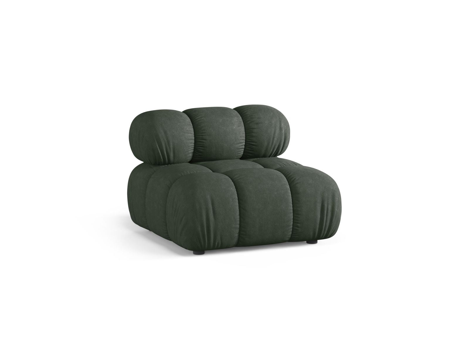 Elegantes 1-Sitzer Modul ohne Armlehnen in Moosgrün, Teil des modularen Sofas Bellis von Micadoni, ideal für stilvolle Wohnräume.