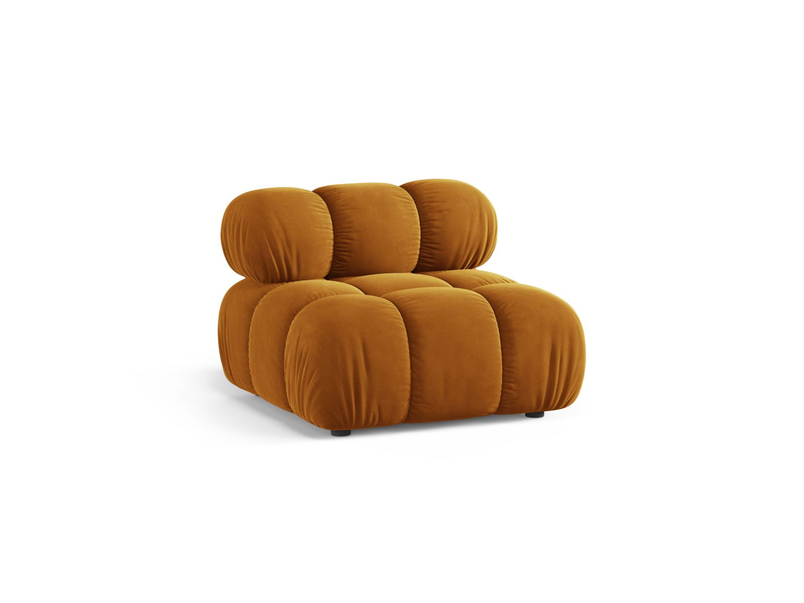 Elegantes 1-Sitzer Modul ohne Armlehnen in strahlendem Gelb, ideal für individuelle Sofa-Kombinationen im modernen Wohnraum.