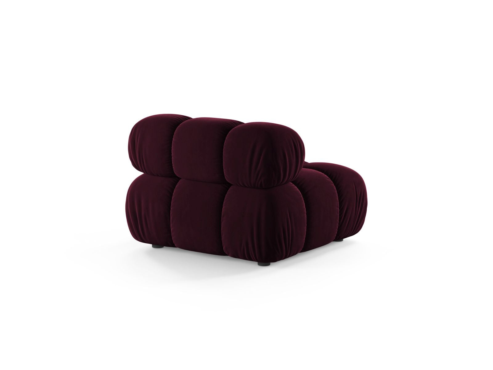 Elegantes, armfreies 1-Sitzer-Modul in tiefem Burgunderrot, ideal für kreative und flexible Wohnraumlösungen.