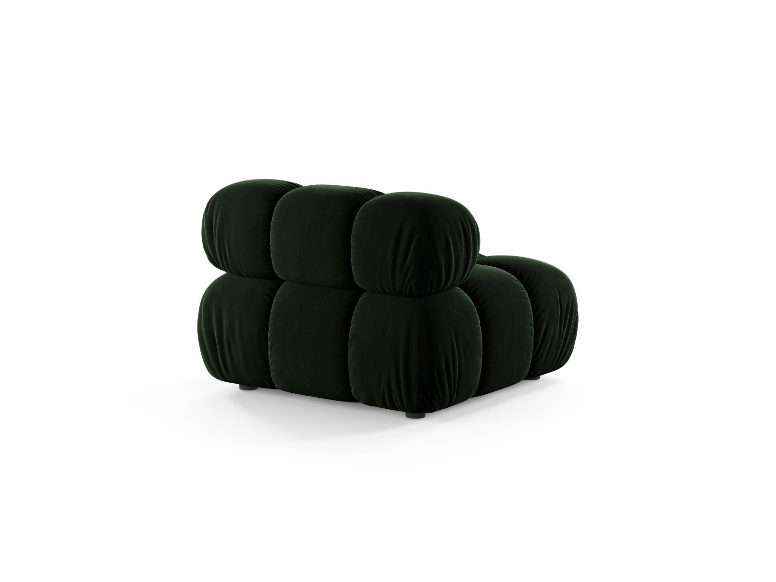 Elegantes, armfreies 1-Sitzer Sofa-Modul in sattem Flaschengrün, ideal für moderne Wohnkonzepte und individuelle Raumgestaltungen.