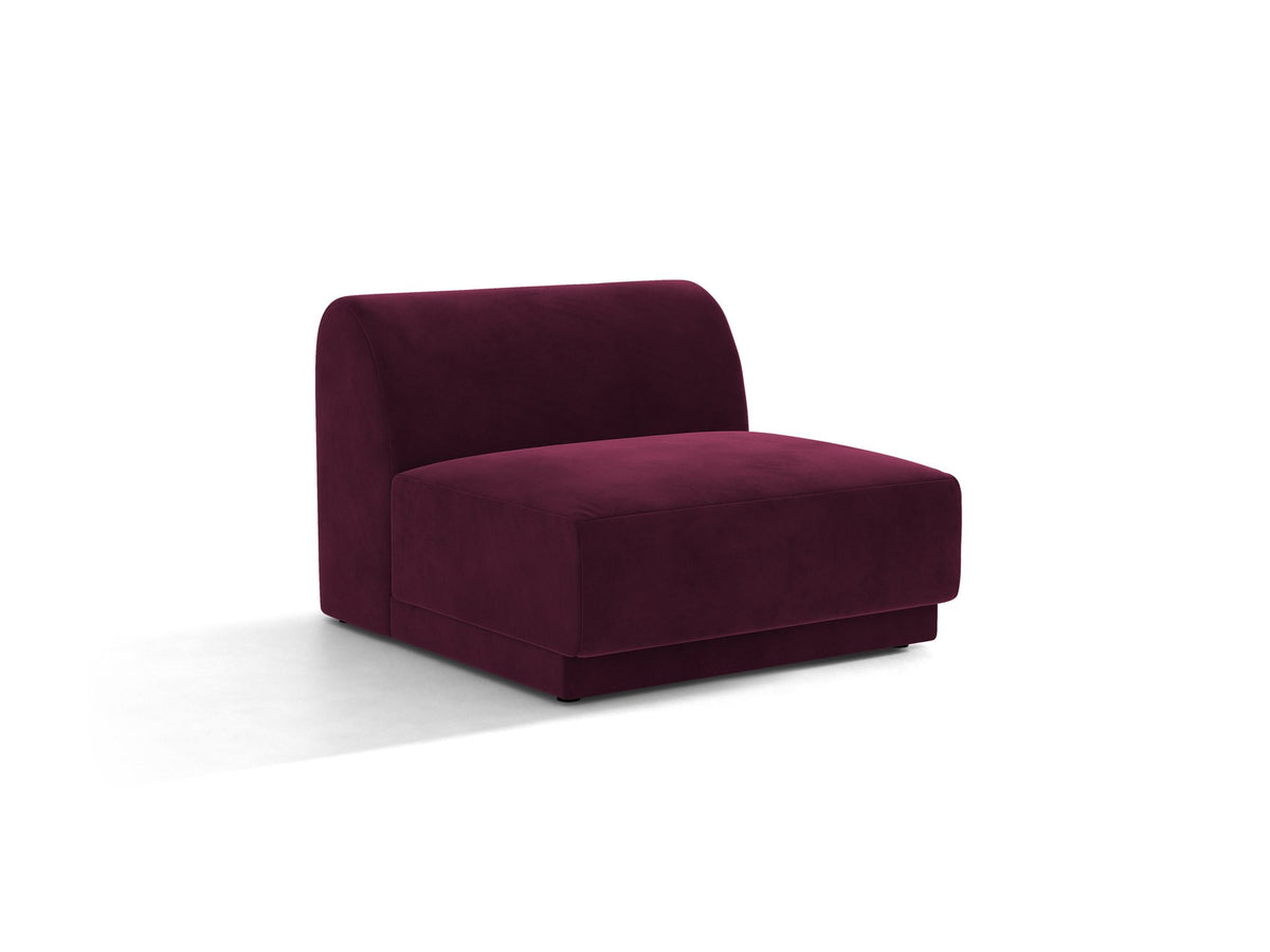 Einsitzer-Modul des Miley Sofas von Micadoni in Dunkelbeige, bezogen mit samtartigem Bluvel-Stoff, mit schwarzen Kunststofffüssen.