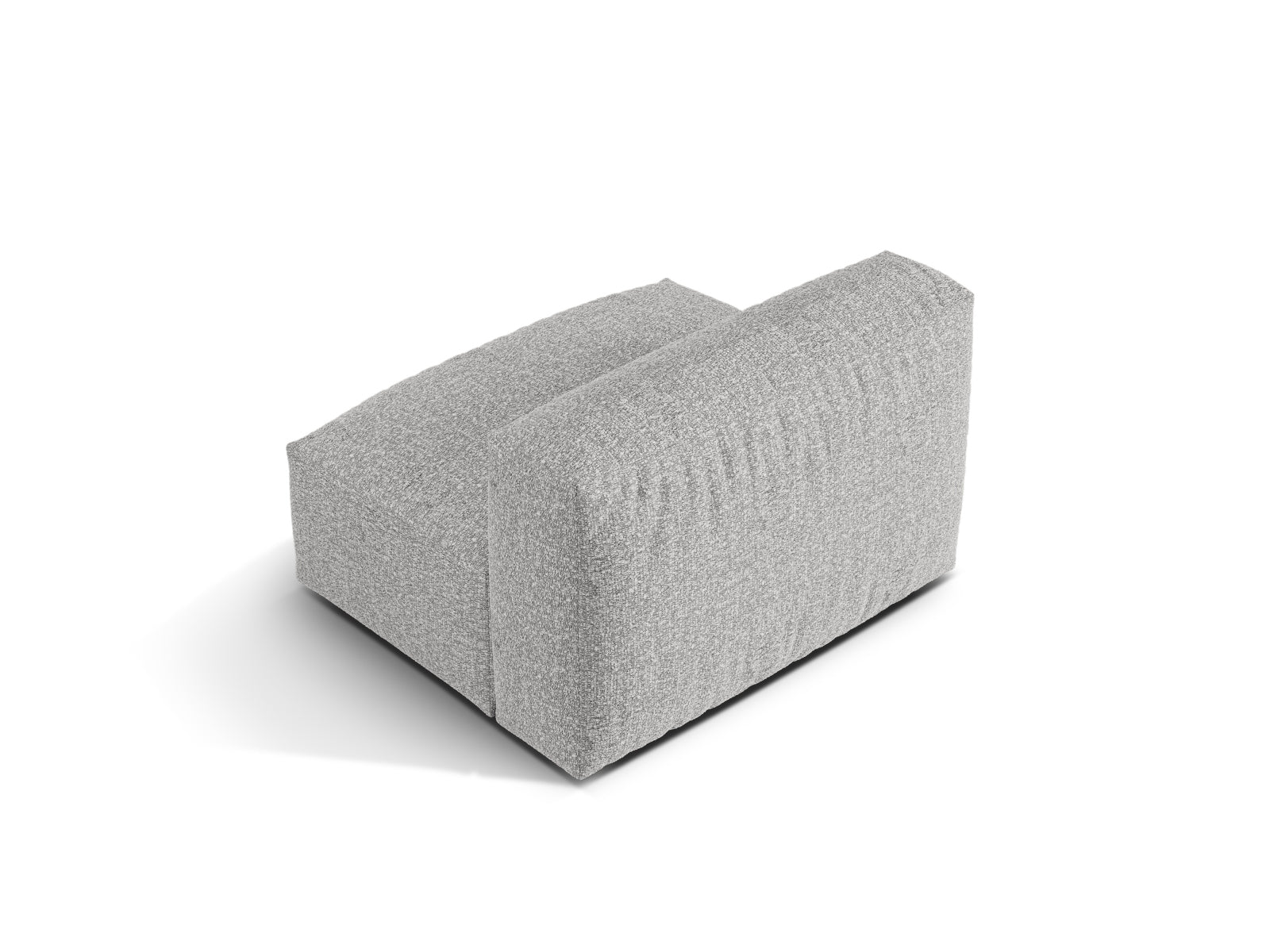 Elegantes 1-Sitzer Sofa Martina in schimmerndem Silber, ideal für moderne Wohnräume. Flexibles, modulares Design für individuelle Gestaltung.