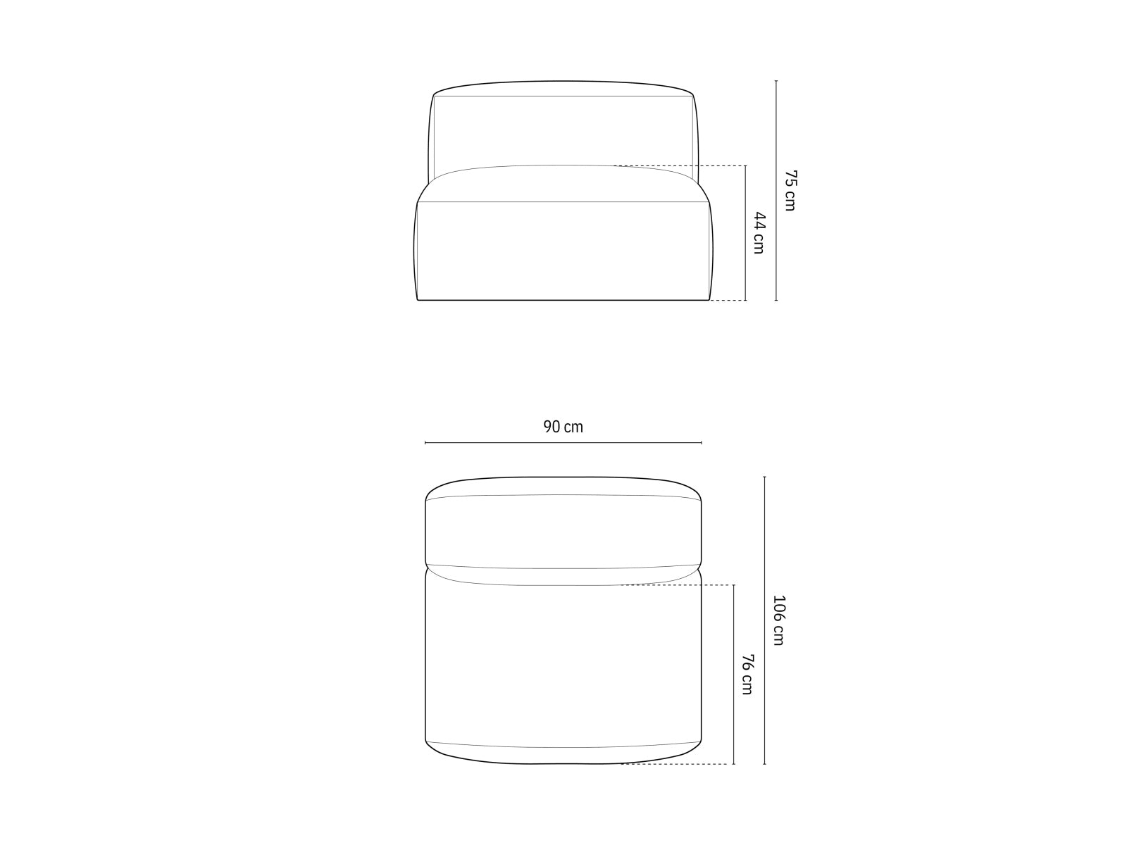 Stilvolles 1-Sitzer Sofa Martina in warmem Cappuccino, perfekt für zeitgemäße Inneneinrichtungen und vielseitige Raumgestaltungen.