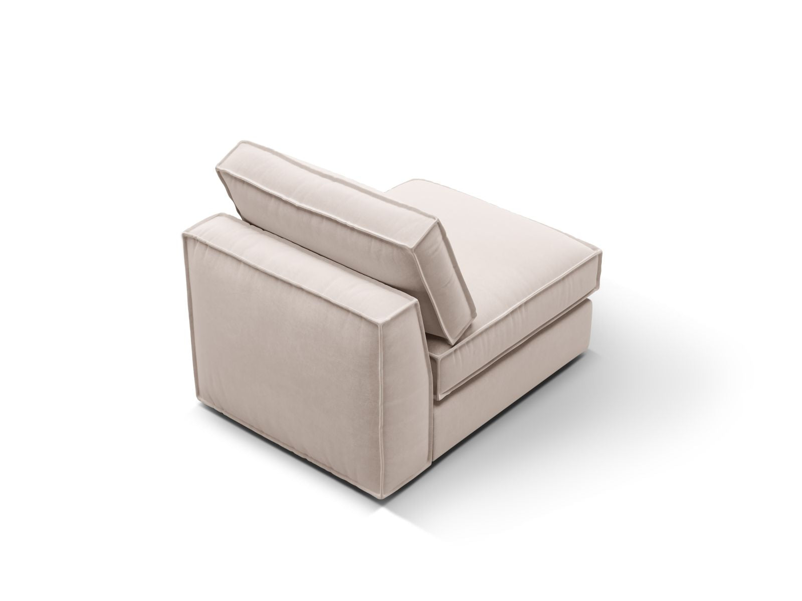 Beige 1-Sitzer Modul Armless Pola von Micadoni, stilvolles Sofa-Element für flexible Wohnlösungen und zeitgemäße Einrichtungsideen.