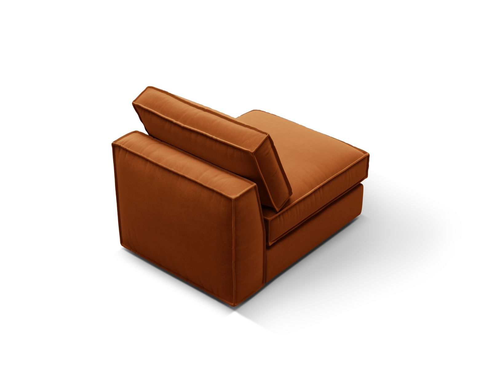 Elegantes terracottafarbenes 1-Sitzer Sofa-Modul ohne Armlehnen von Micadoni, ideal für individuelle und moderne Wohnkonzepte.