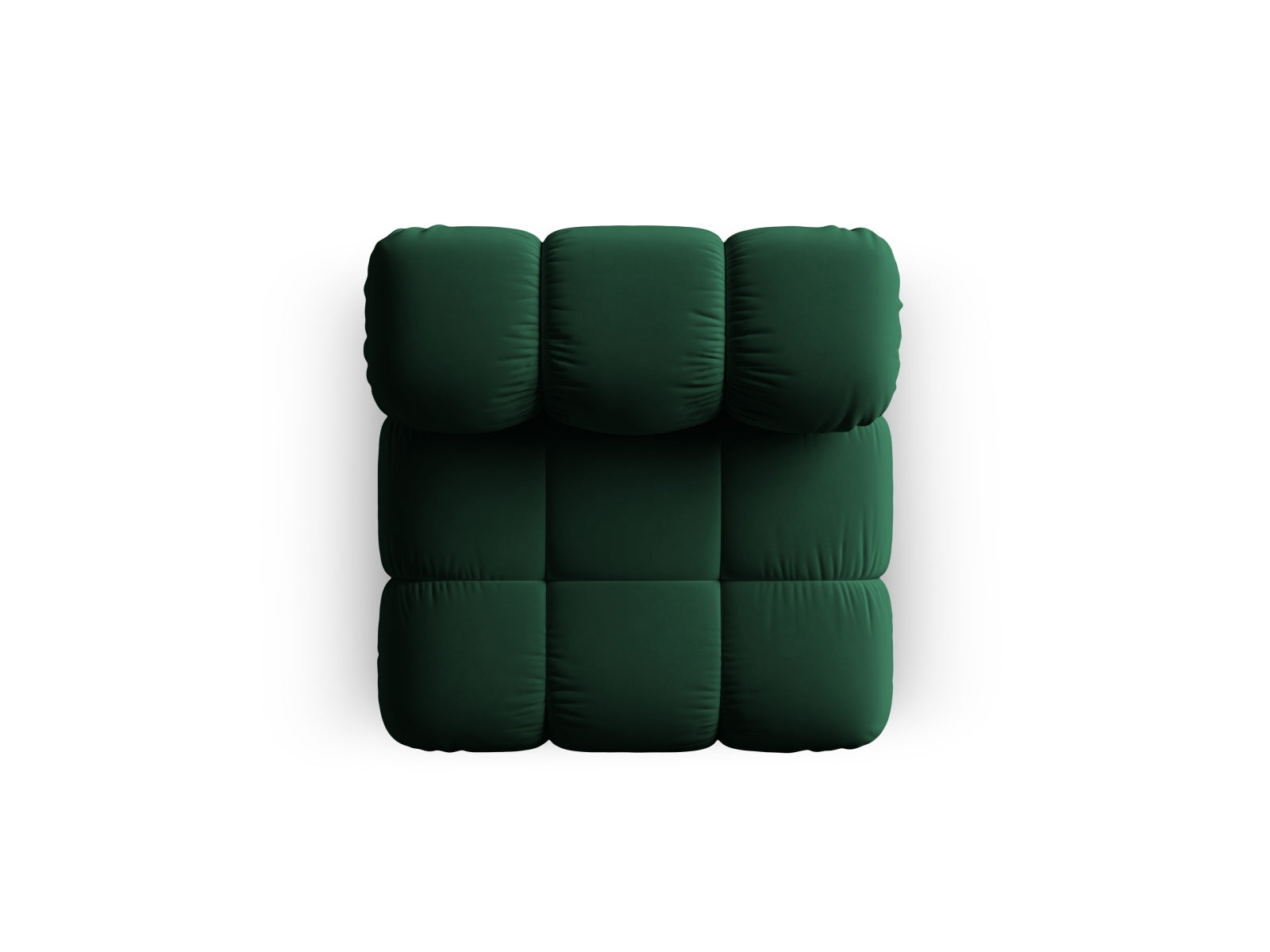 Eleganter Bellis Velour Modul Armless 1 Sitzer in sattem Flaschengrün, ideal für moderne Wohnkonzepte und flexible Raumgestaltung.