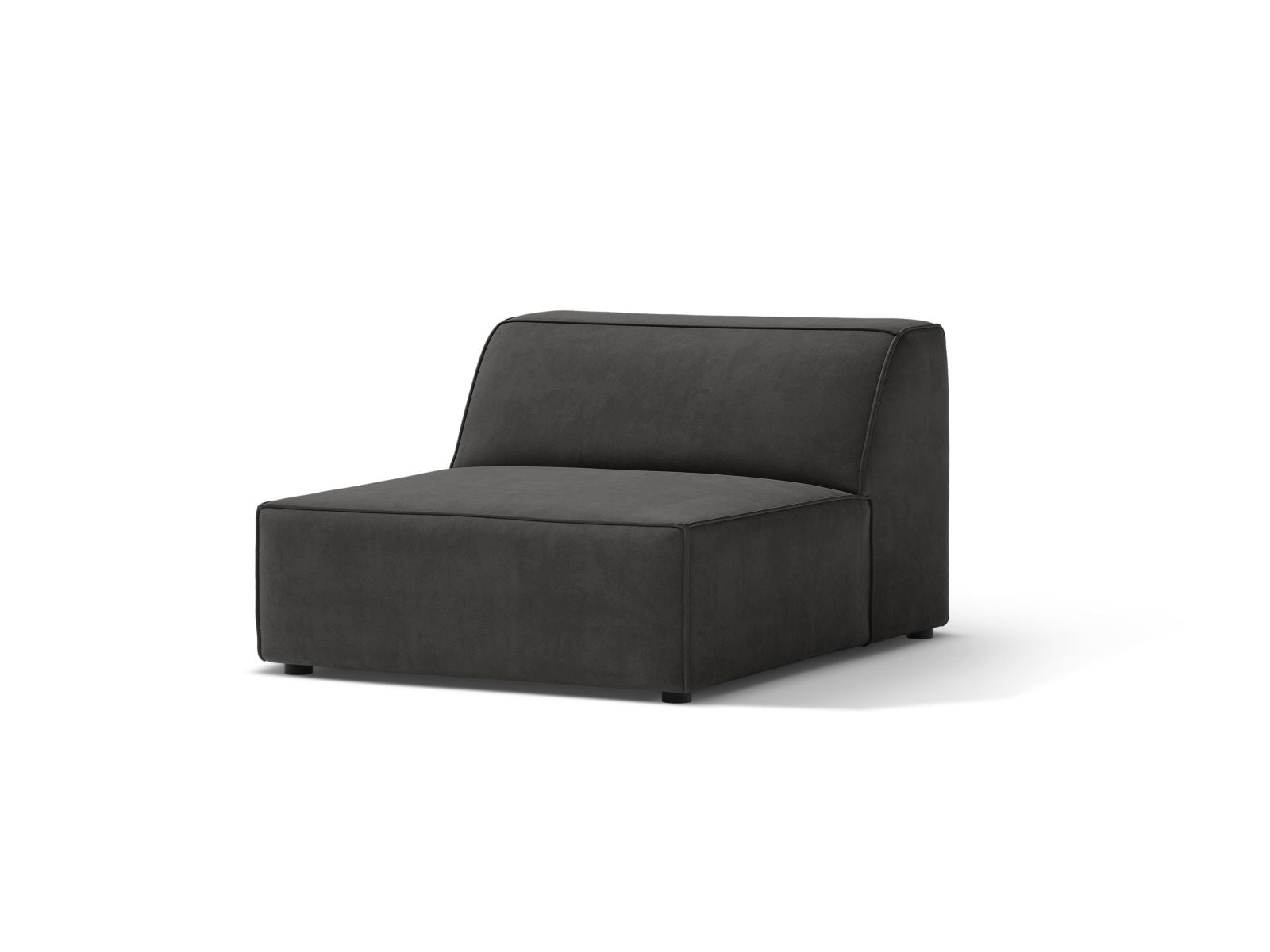 Elegantes 1-Sitzer Modul Armless Jodie in stilvollem Grau-Bluvel, ideal für individuelle Sofa-Kombinationen im modernen Wohnraum.