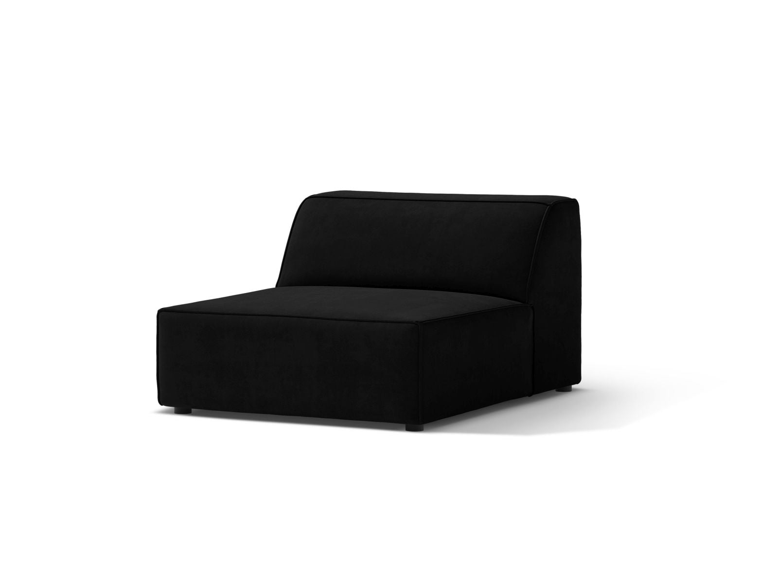 Elegantes 1-Sitzer Modul Armless Jodie in stilvollem Schwarz-Bluvel, ideal für moderne Wohnräume und vielseitige Sofa-Kombinationen.