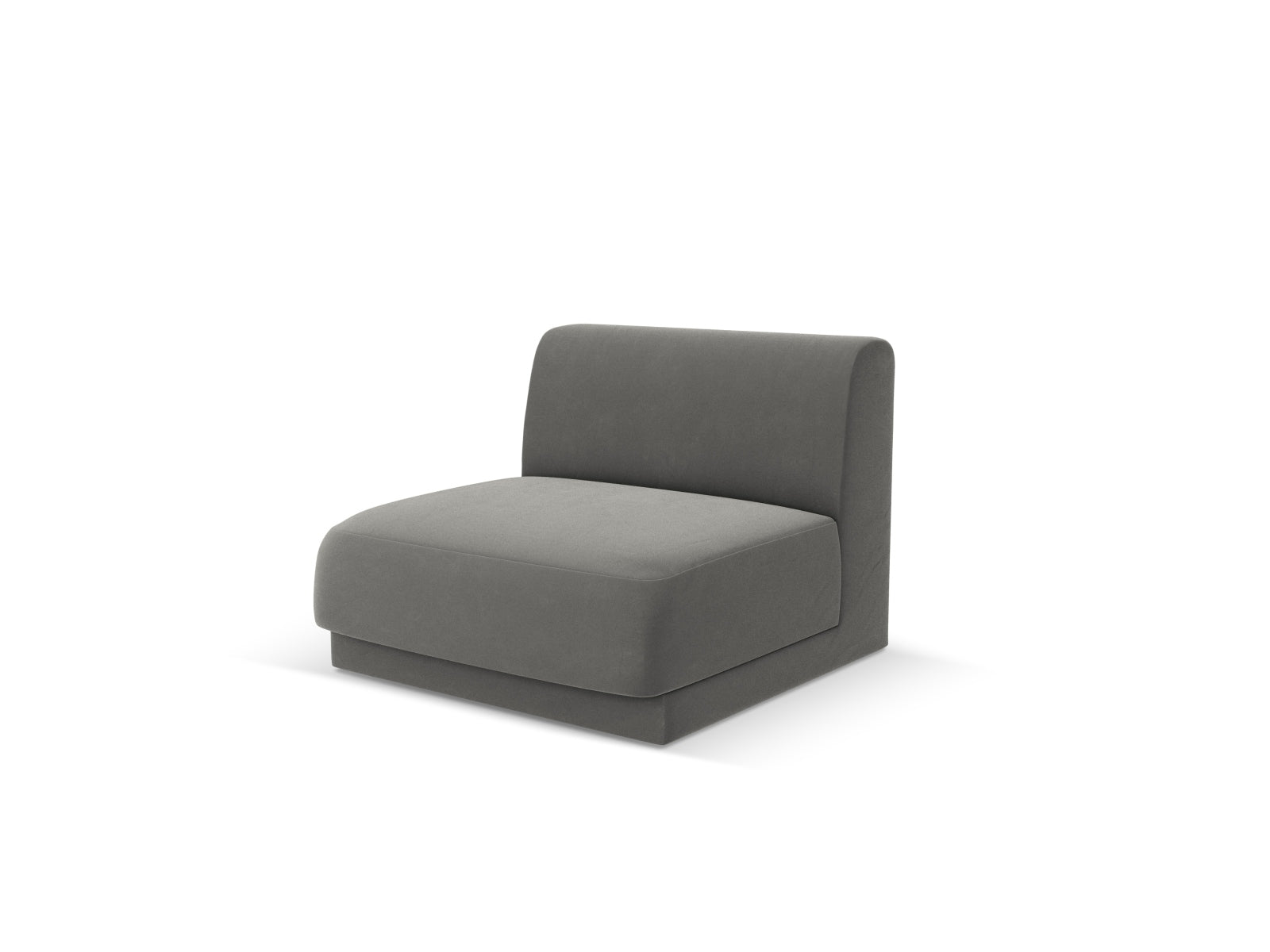 Miley Velour Modul Armless 1 Sitzer in Light Grey präsentiert im Onlineshop von KAQTU Design AG. Modulares Sofa ist von Micadoni