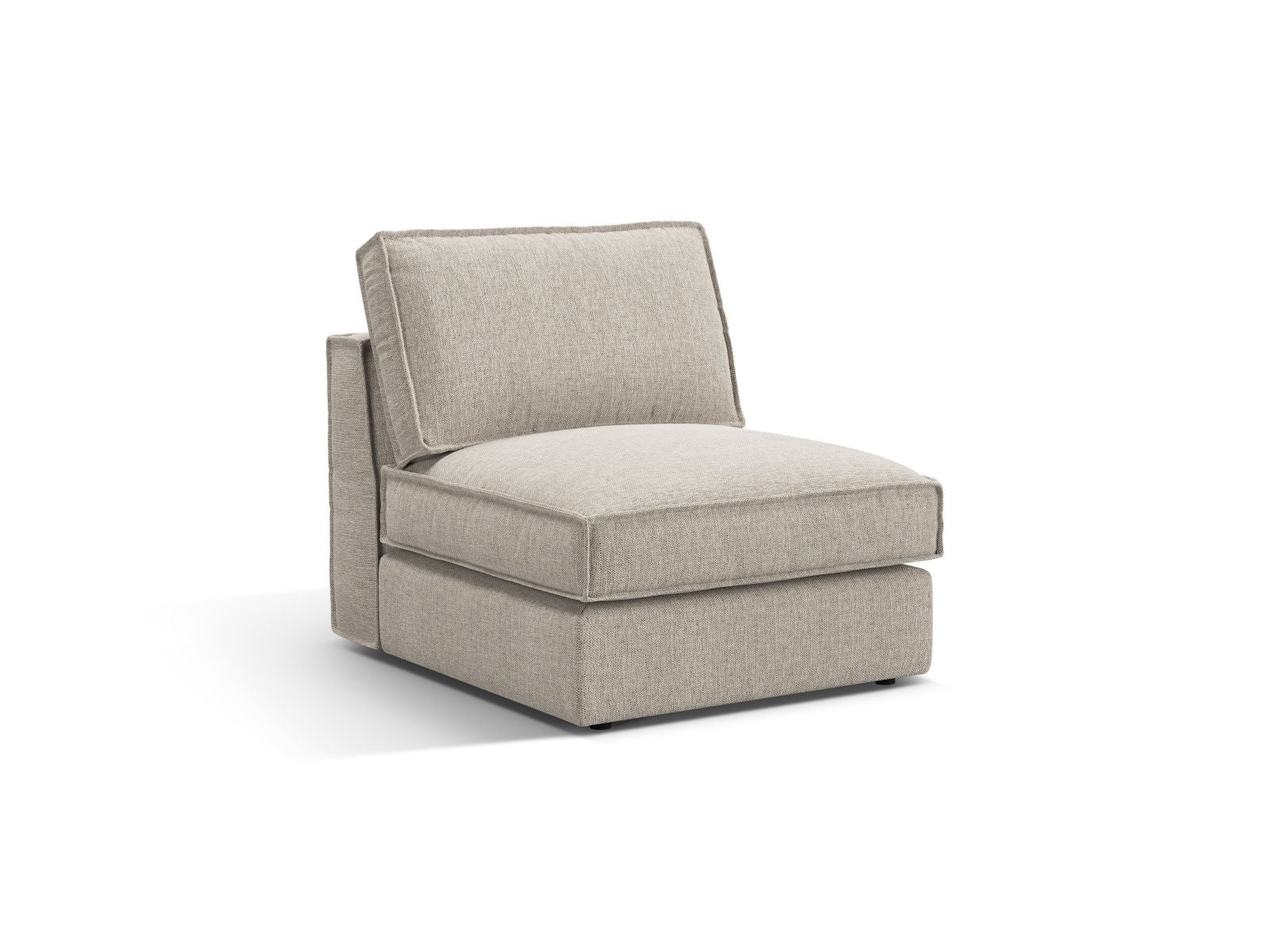 Elegantes 1-Sitzer Modul ohne Armlehnen in Sand-Babel, ideal für individuelle Sofa-Kombinationen von Micadoni.