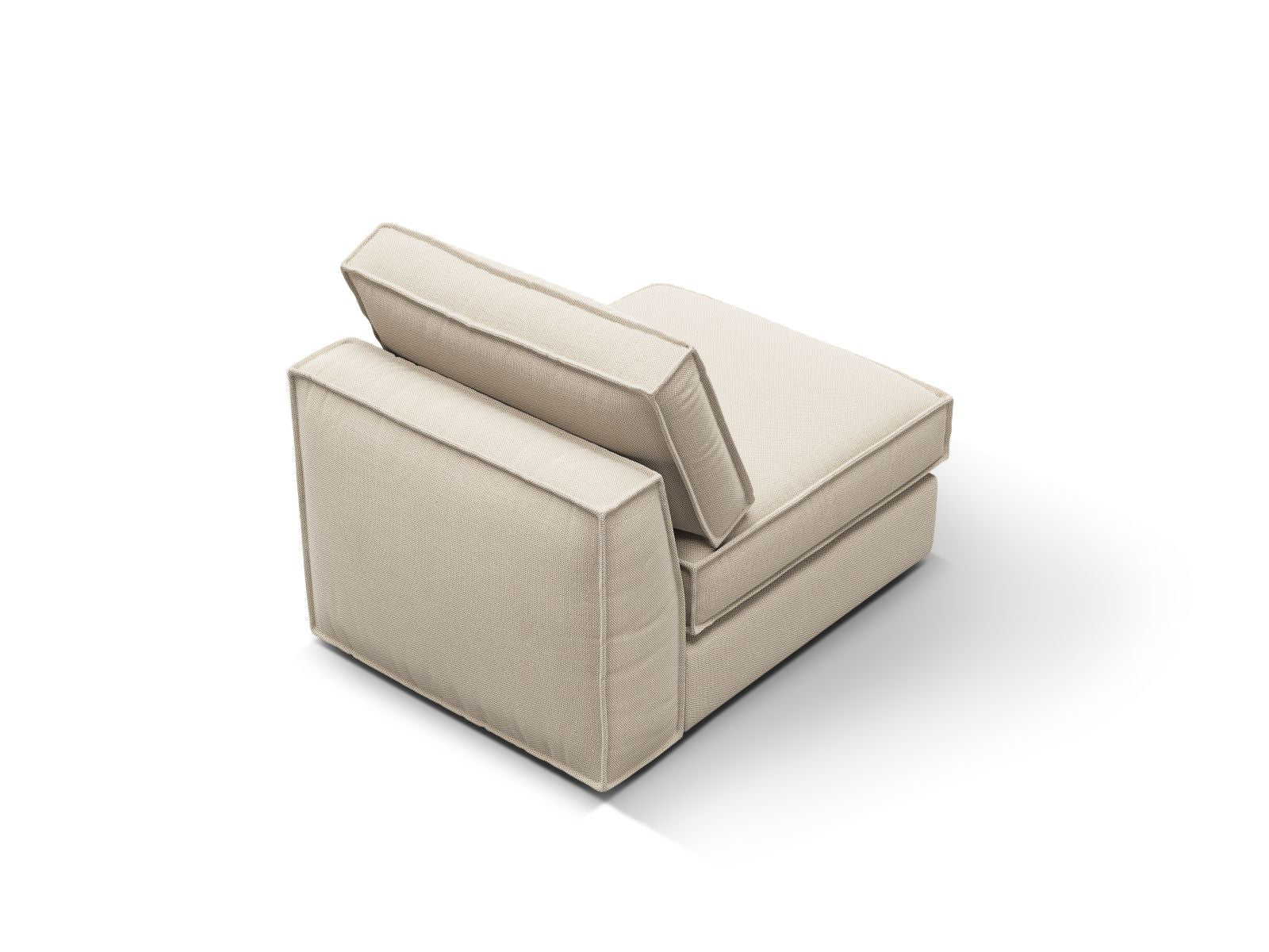 Beige 1-Sitzer Modul ohne Armlehnen Pola von Micadoni, ideal für stilvolle und anpassbare Wohnkonzepte mit modernem Design.