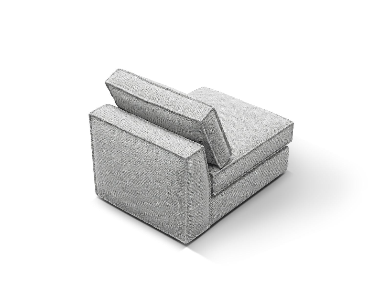 Elegantes, armfreies 1-Sitzer Sofa-Modul in dezentem Grau, ideal für moderne und anpassbare Wohnkonzepte.