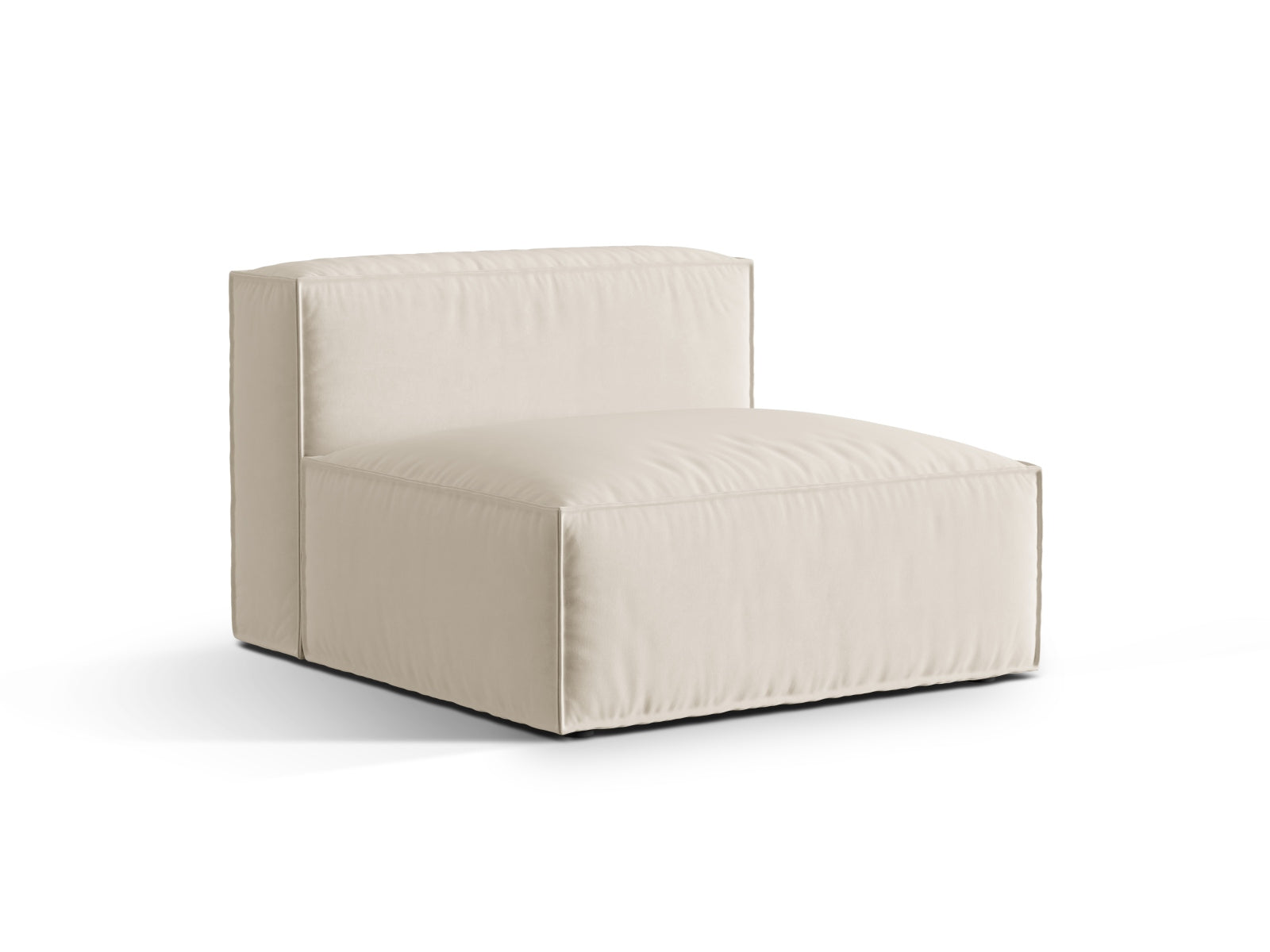 Beige Nuria Velour Modul Armless 1 Sitzer von Micadoni, stilvolles und modernes Design für Ihr Zuhause, ideal für individuelle Raumgestaltungen.