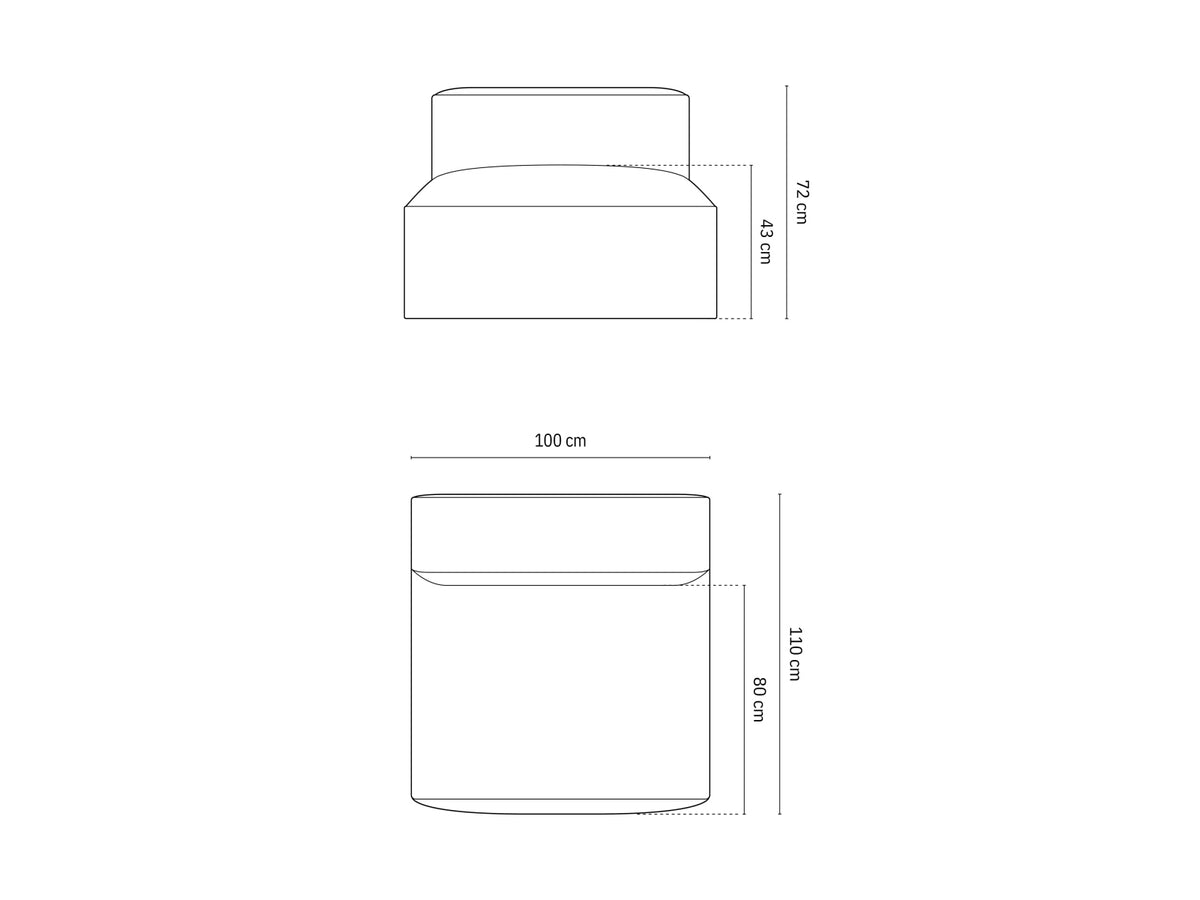 Nuria Velour Modul Armless 1 Sitzer in Nude-Paris präsentiert im Onlineshop von KAQTU Design AG. Modulares Sofa ist von Micadoni