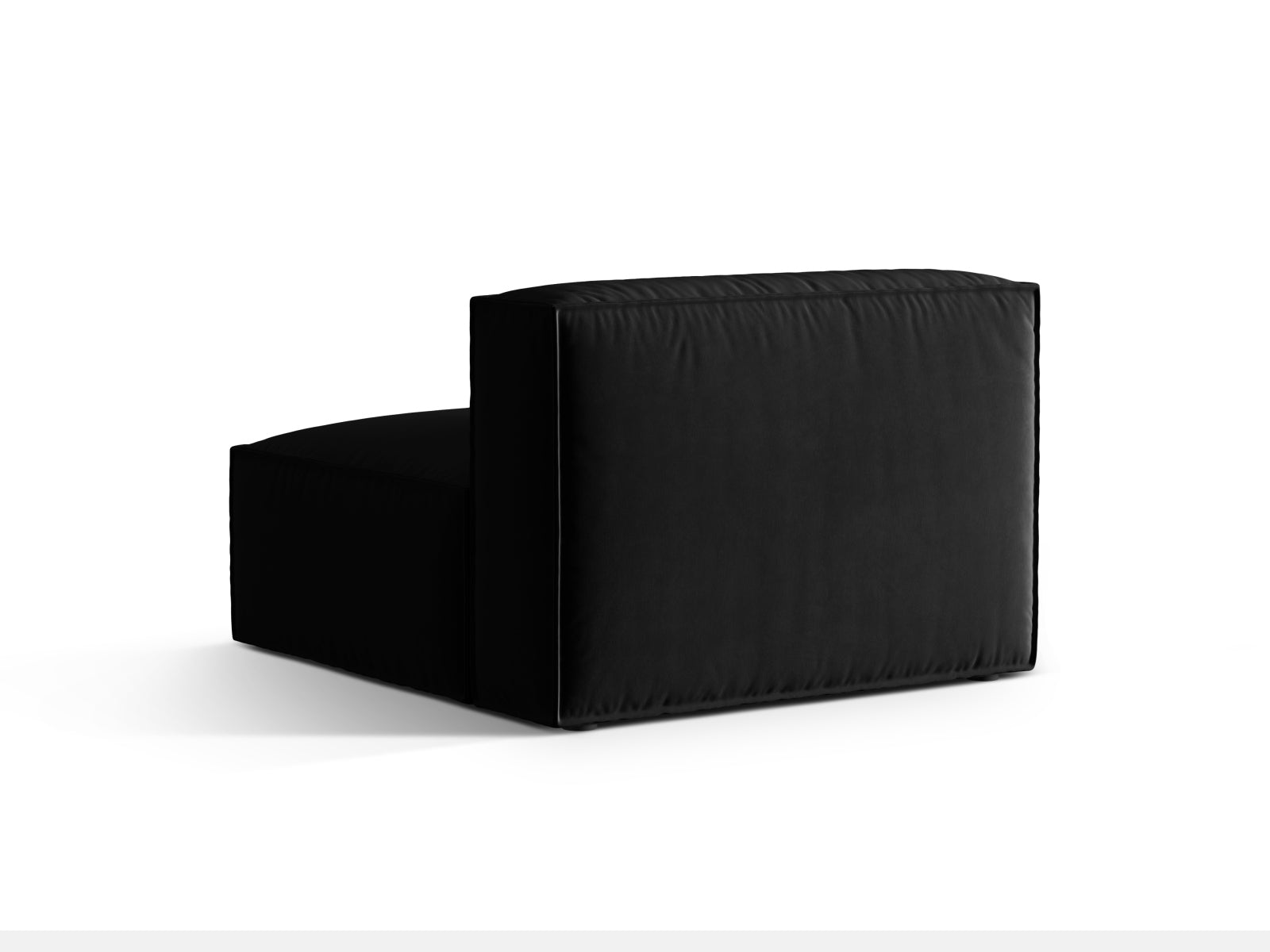 Schwarzer Nuria Velour Modul Armless 1 Sitzer von Micadoni, perfekt für moderne Wohnkonzepte und individuelle Sitzlösungen.