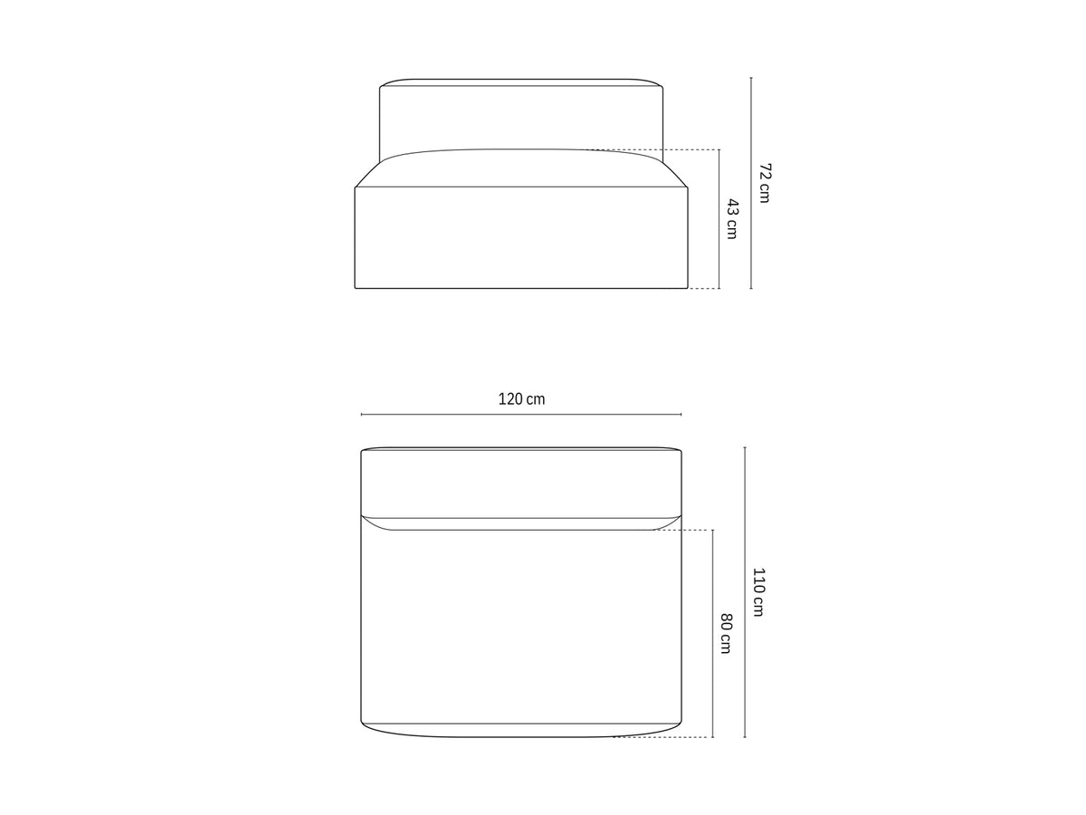 Nuria Modul Armless 2 Sitzer in Cappuccino-Monet präsentiert im Onlineshop von KAQTU Design AG. Modulares Sofa ist von Micadoni