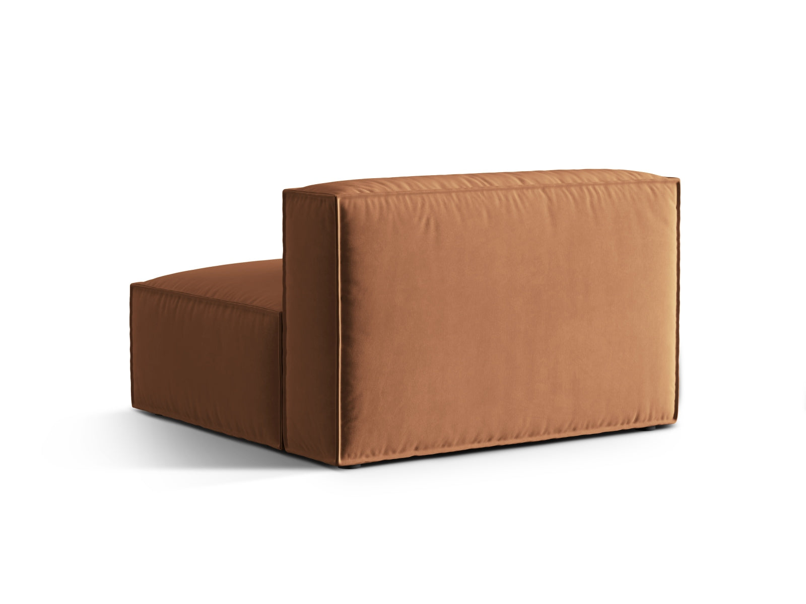 Stilvolles Nuria Velour Modul Armless 2 Sitzer Sofa in sanftem Honigton, perfekt für moderne Wohnkonzepte und individuelle Raumgestaltung.