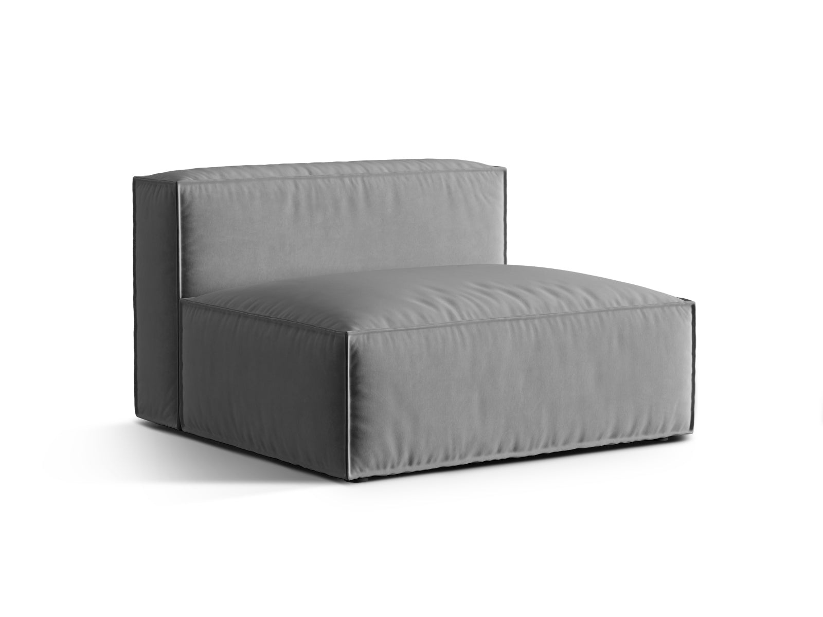 Elegantes Nuria Velour Modul Armless 2 Sitzer Sofa in Grau, ideal für moderne Wohnräume und vielseitige Einrichtungskonzepte.