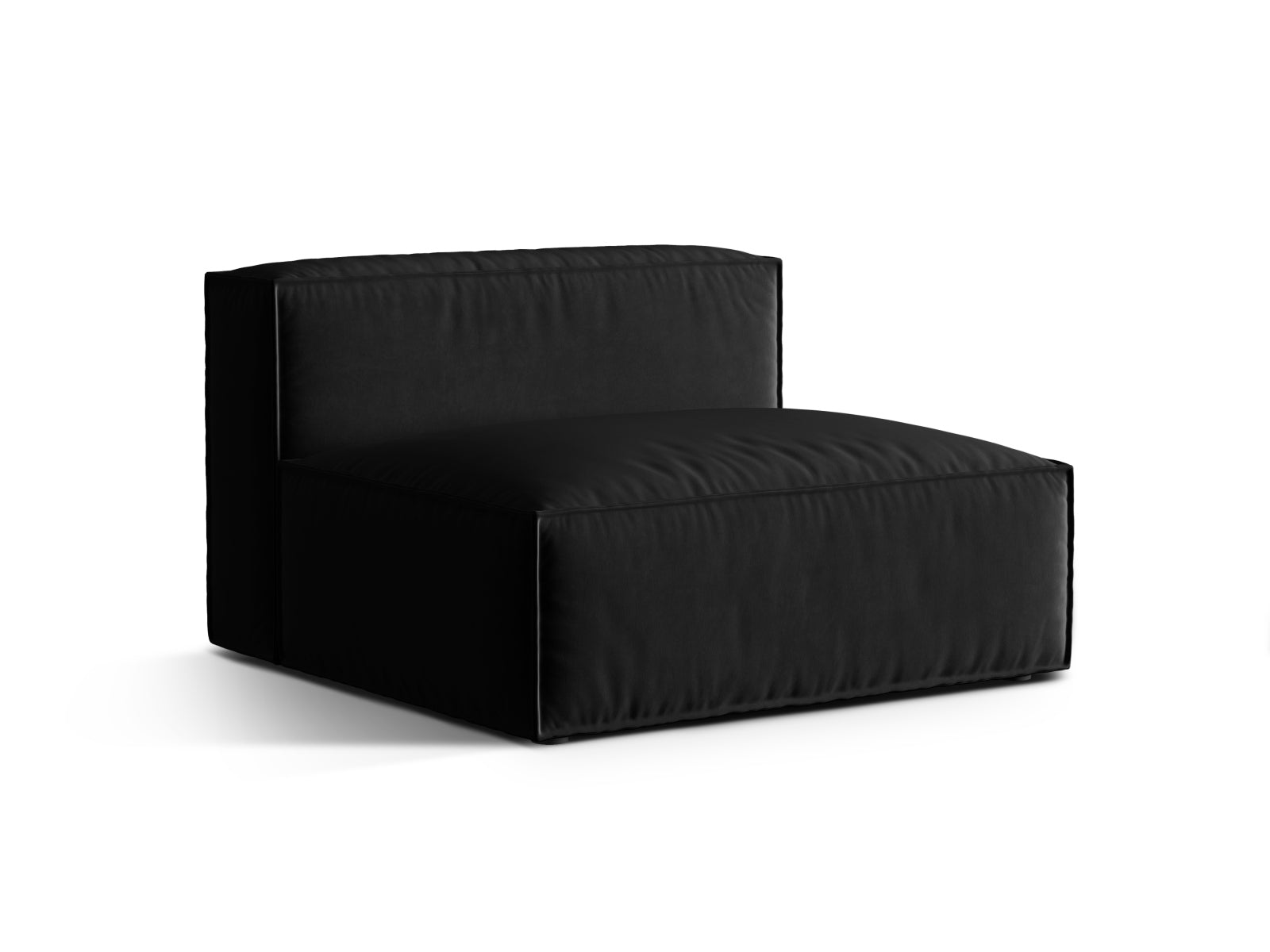 Elegantes Nuria Velour Modul Armless 2 Sitzer Sofa in stilvollem Schwarz, ideal für moderne Wohnräume und vielseitige Einrichtungskonzepte.