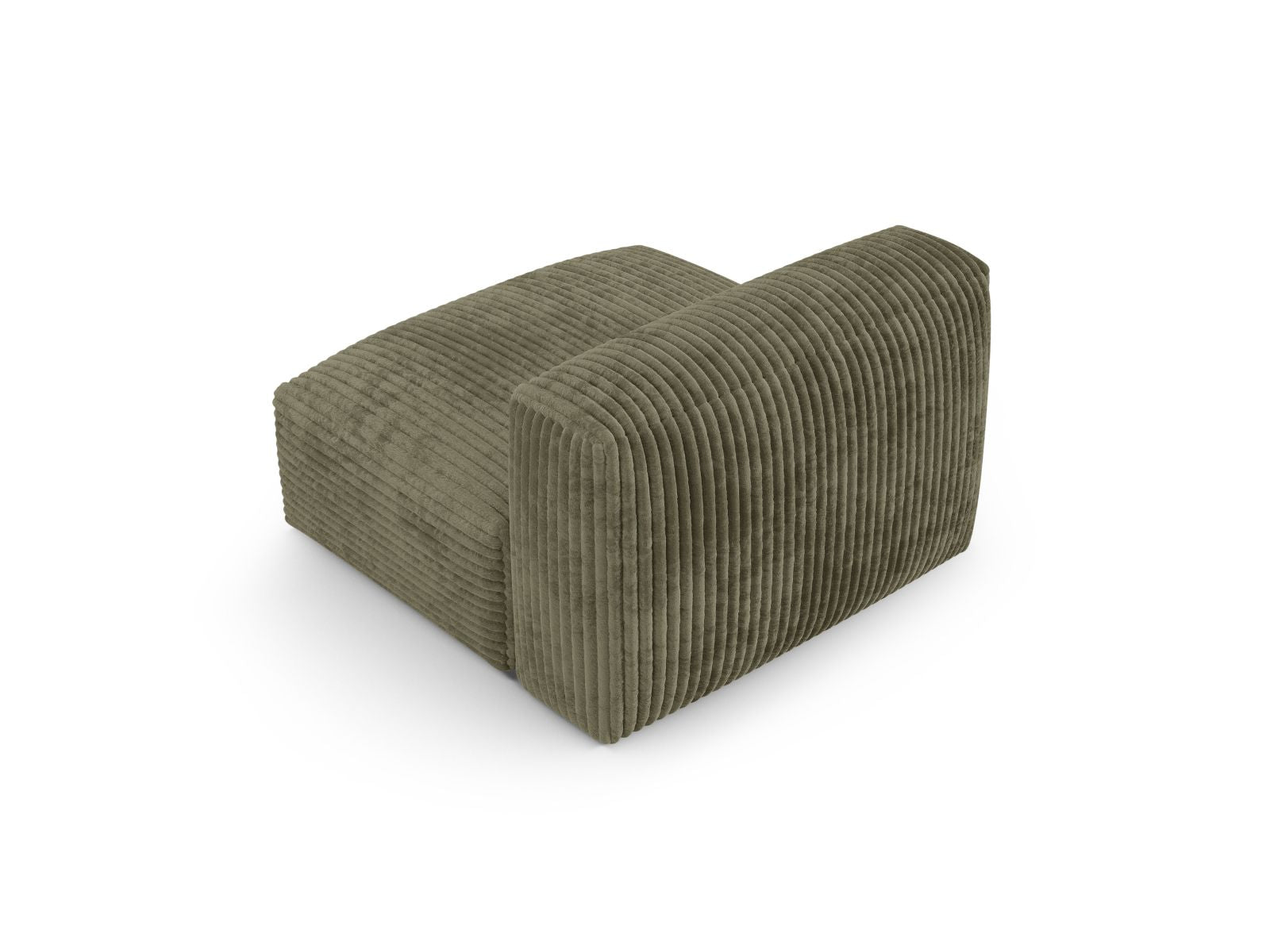 Elegantes 1-Sitzer Sofa Martina XL in tiefem Moosgrün, ideal für moderne Wohnräume und kreative Einrichtungskonzepte.