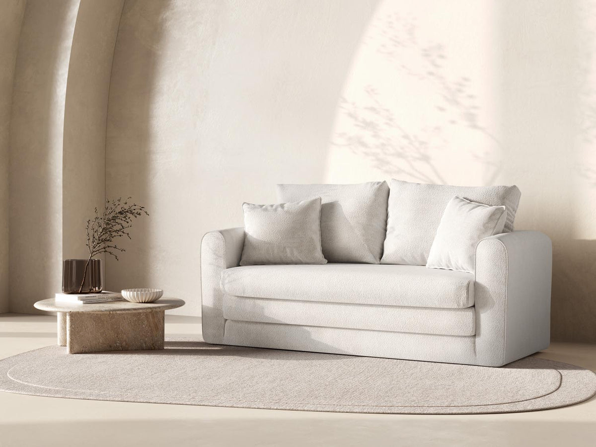 Lido Sofa mit Schlaffunktion 2 Sitzer in Light Beige-CORAL präsentiert im Onlineshop von KAQTU Design AG. Bettsofa ist von Micadoni