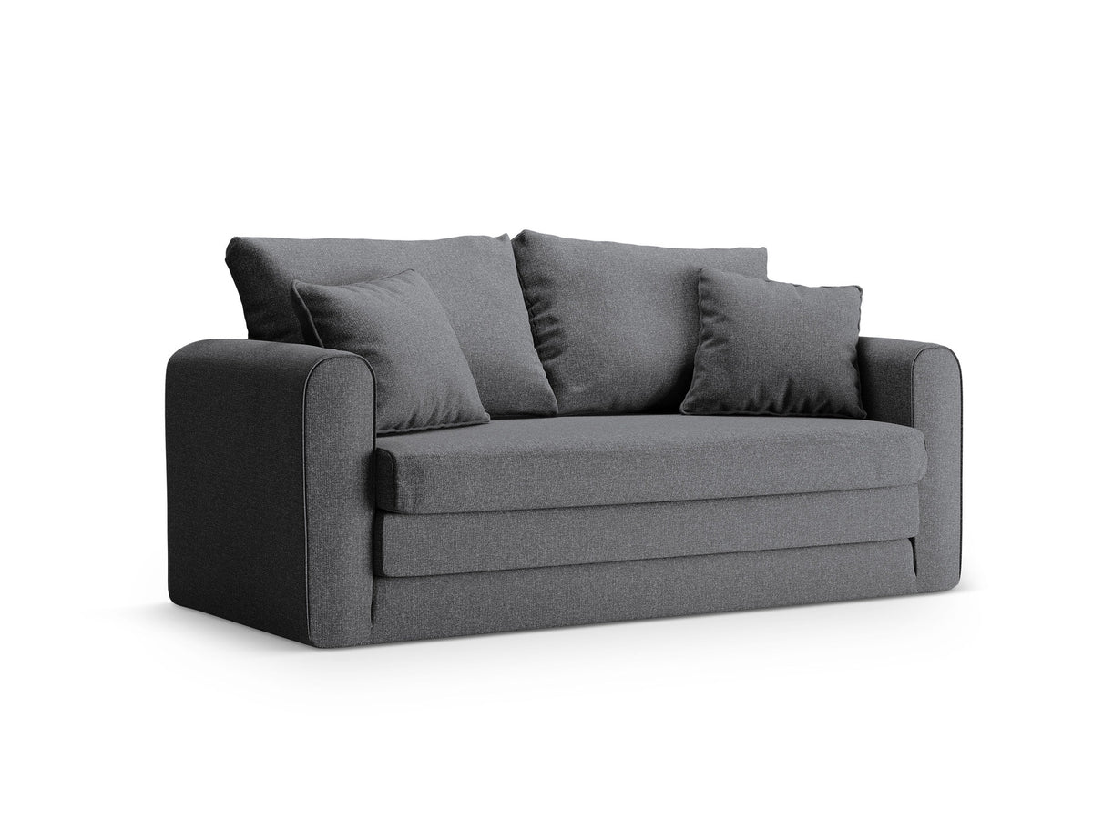 Lido Sofa mit Schlaffunktion 2 Sitzer in Dark Grey-Solid präsentiert im Onlineshop von KAQTU Design AG. Bettsofa ist von Micadoni