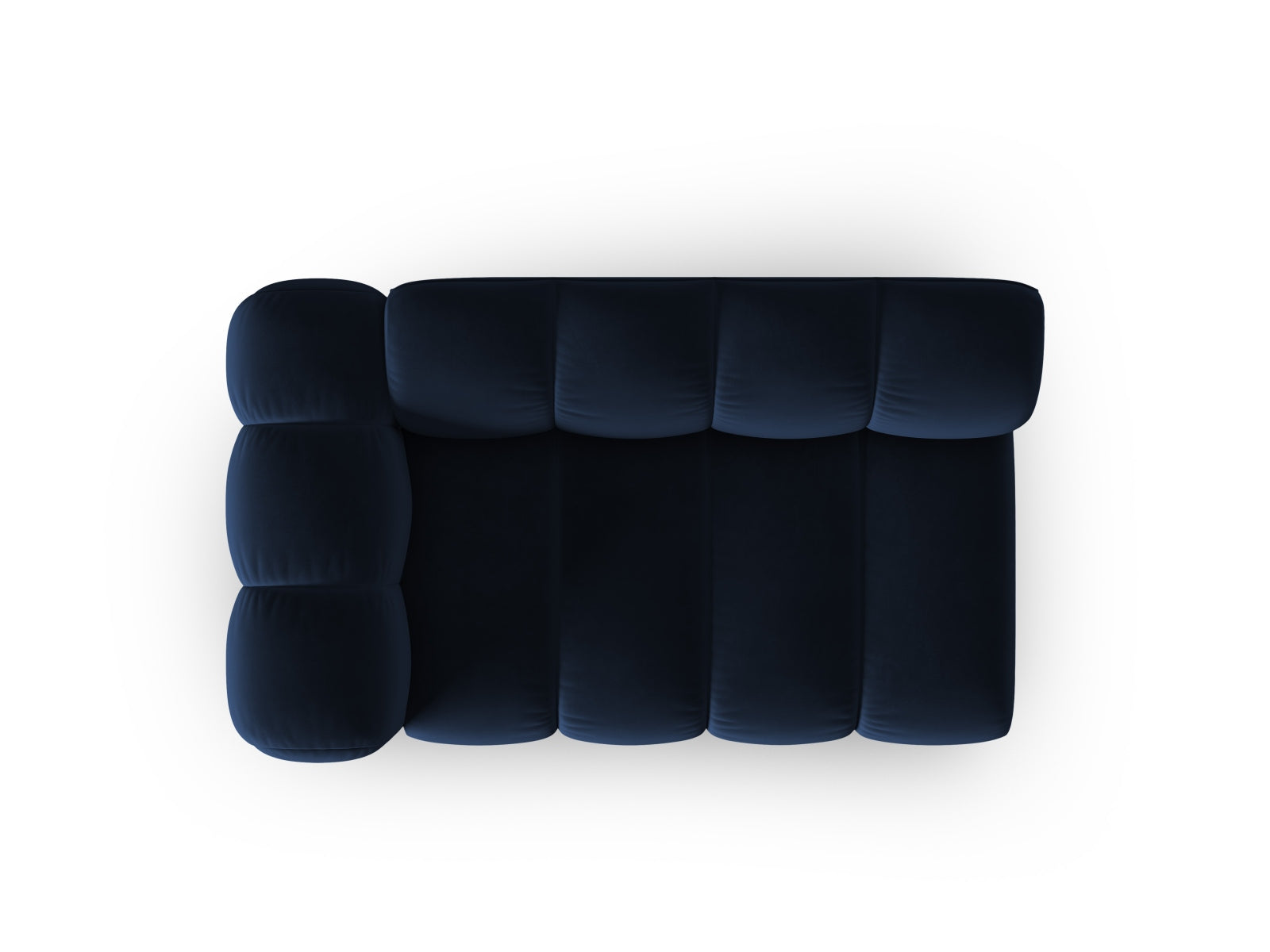 Elegantes, modulares 2-Sitzer Sofa in Royal Blue aus weichem Lupine Velour, ideal für moderne Wohnräume von Micadoni.