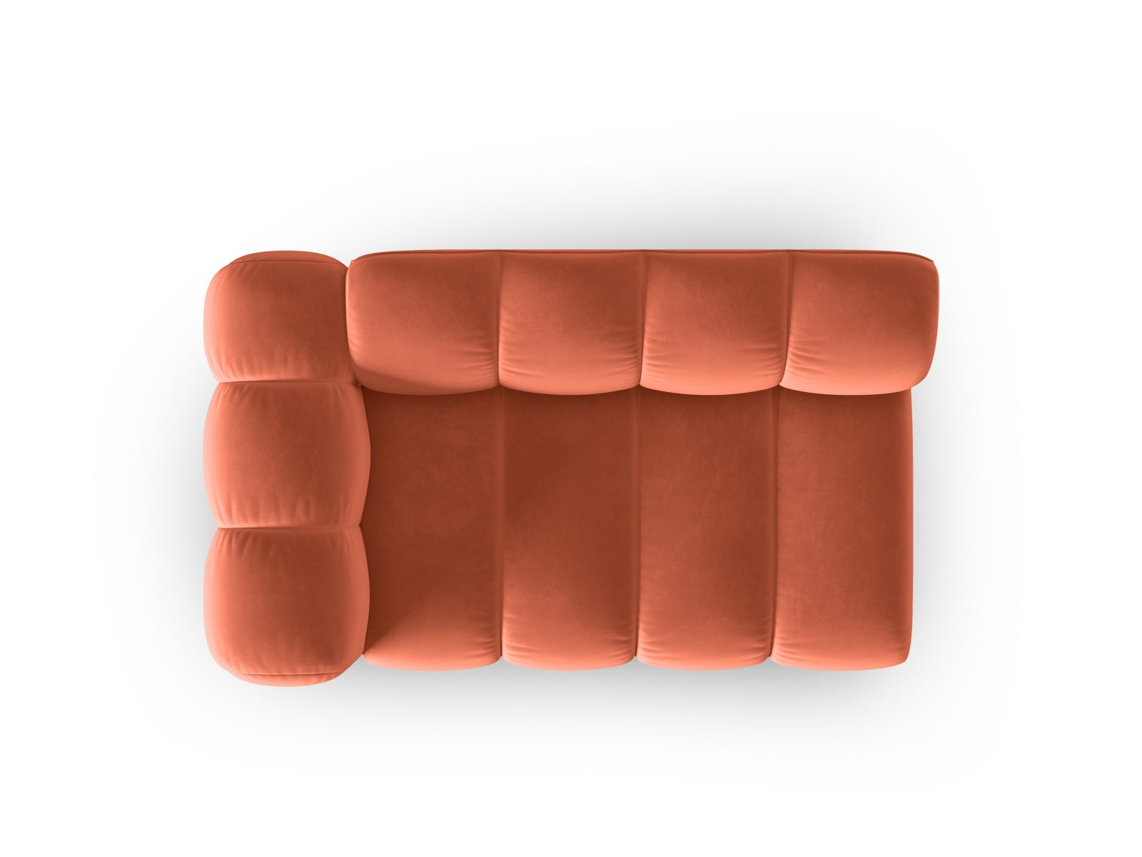 Lupine Velour links Modular Sofa 2 Sitzer in Coral präsentiert im Onlineshop von KAQTU Design AG. Modulares Sofa ist von Micadoni