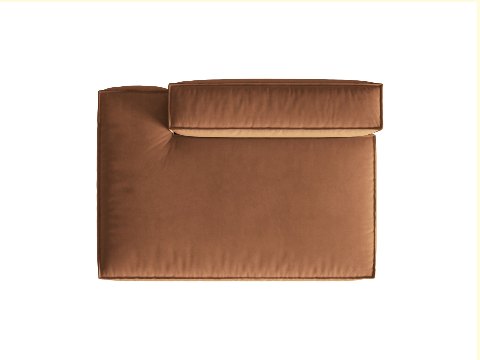 Modulares 3-Sitzer Sofa Nuria Velour in sanftem Honey-Paris, perfekt für gemütliche Abende und modernes Wohndesign.