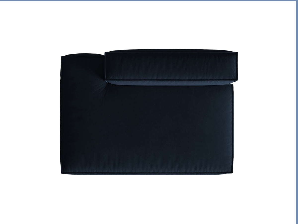 Nuria Velour links Modular Sofa 3 Sitzer in Dark Blue-Paris präsentiert im Onlineshop von KAQTU Design AG. Modulares Sofa ist von Micadoni