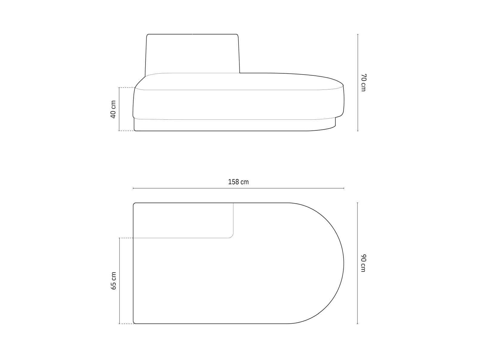Miley Sitting Module Open rechts 2 Sitzer in Beige präsentiert im Onlineshop von KAQTU Design AG. Modulares Sofa ist von Micadoni