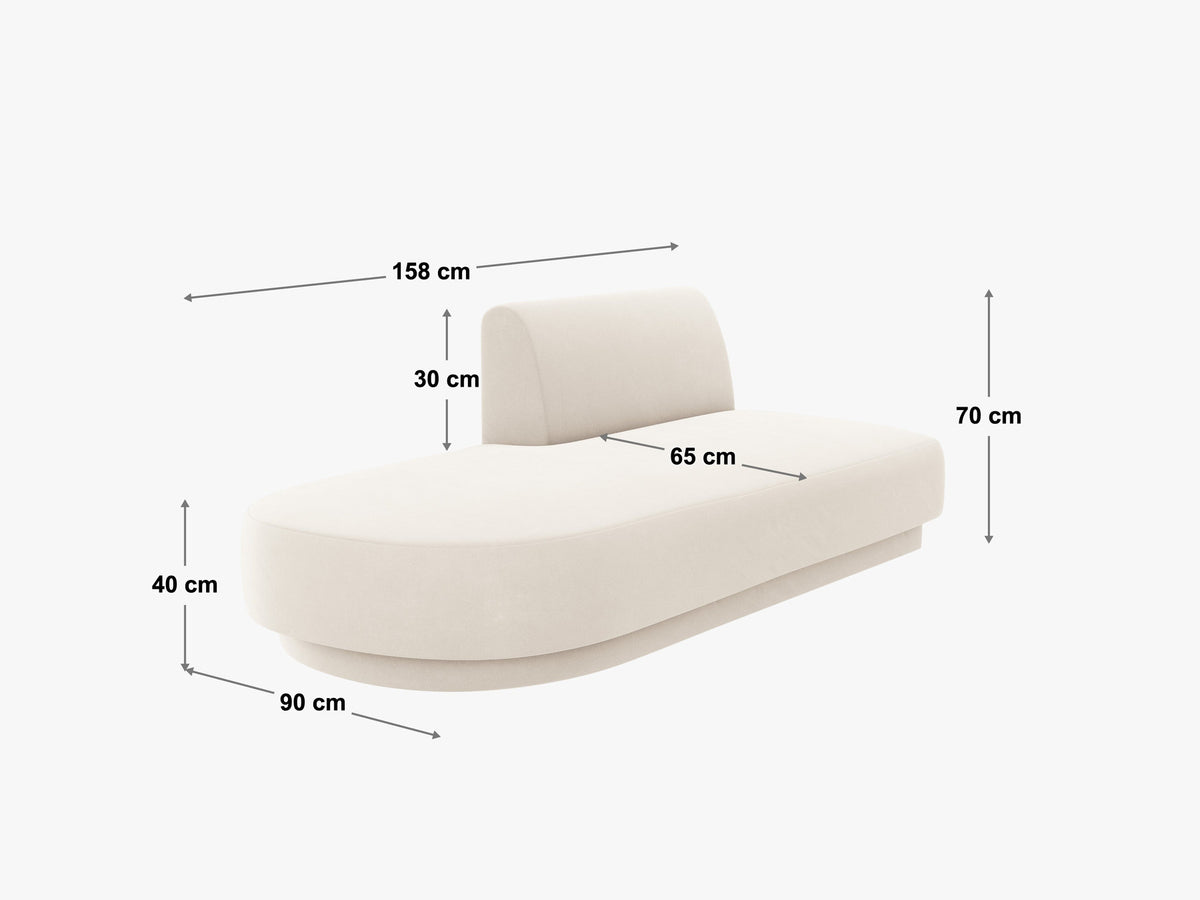 Miley Sitting Module Open rechts 2 Sitzer in Black-Haga präsentiert im Onlineshop von KAQTU Design AG. Modulares Sofa ist von Micadoni