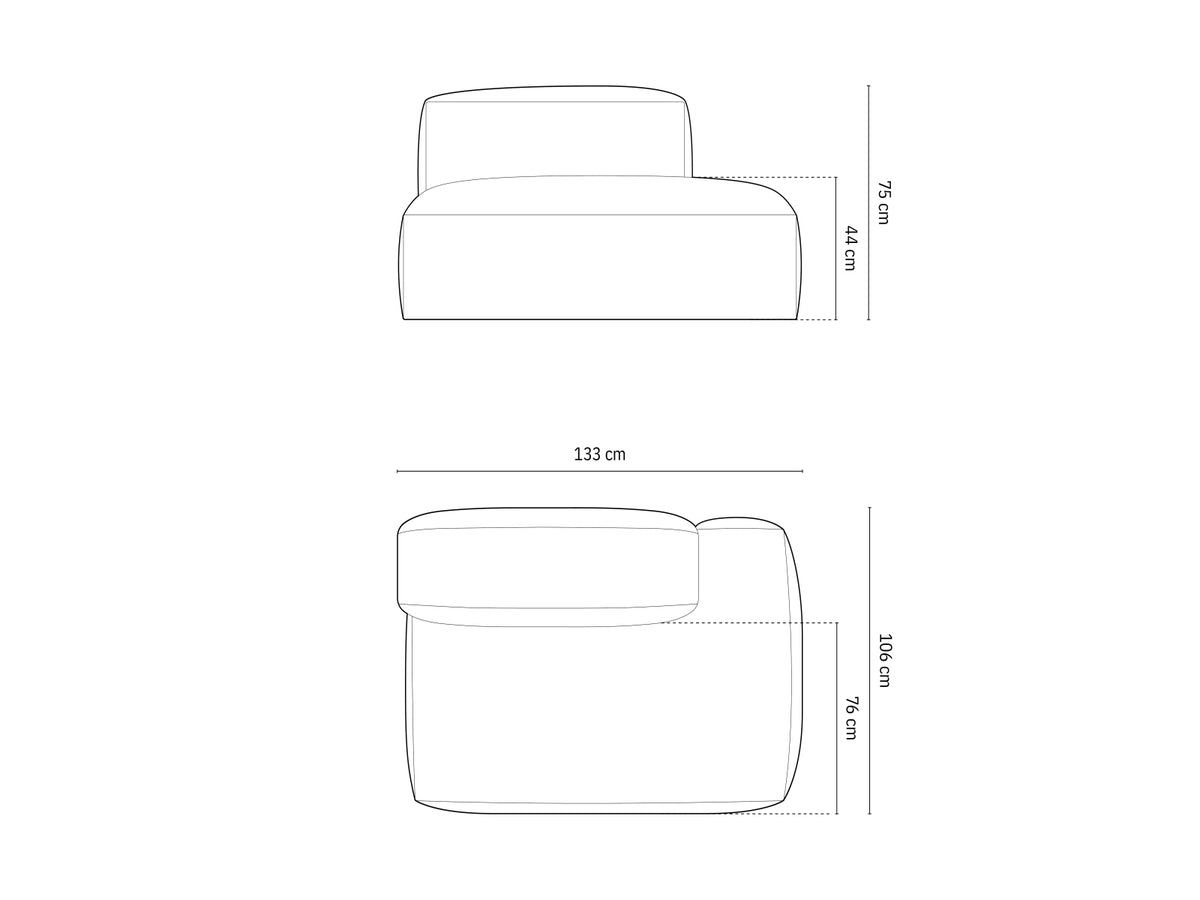 Martina Sofa rechts 2 Sitzer in Light Grey-Boston präsentiert im Onlineshop von KAQTU Design AG. L-Sofa rechts ist von Micadoni