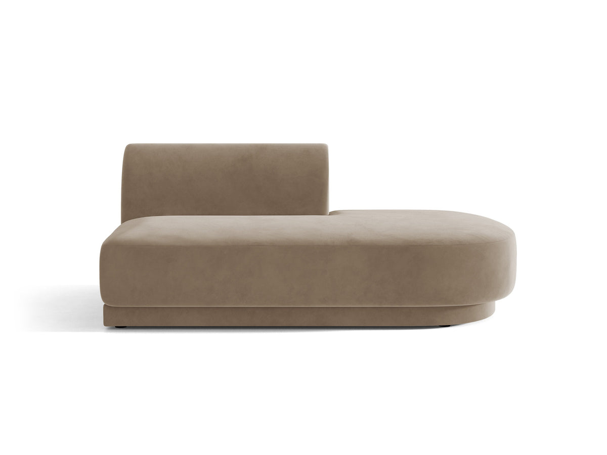 Miley Sitting Module Open rechts 2 Sitzer in Cappuccino-Bluvel präsentiert im Onlineshop von KAQTU Design AG. Modulares Sofa ist von Micadoni