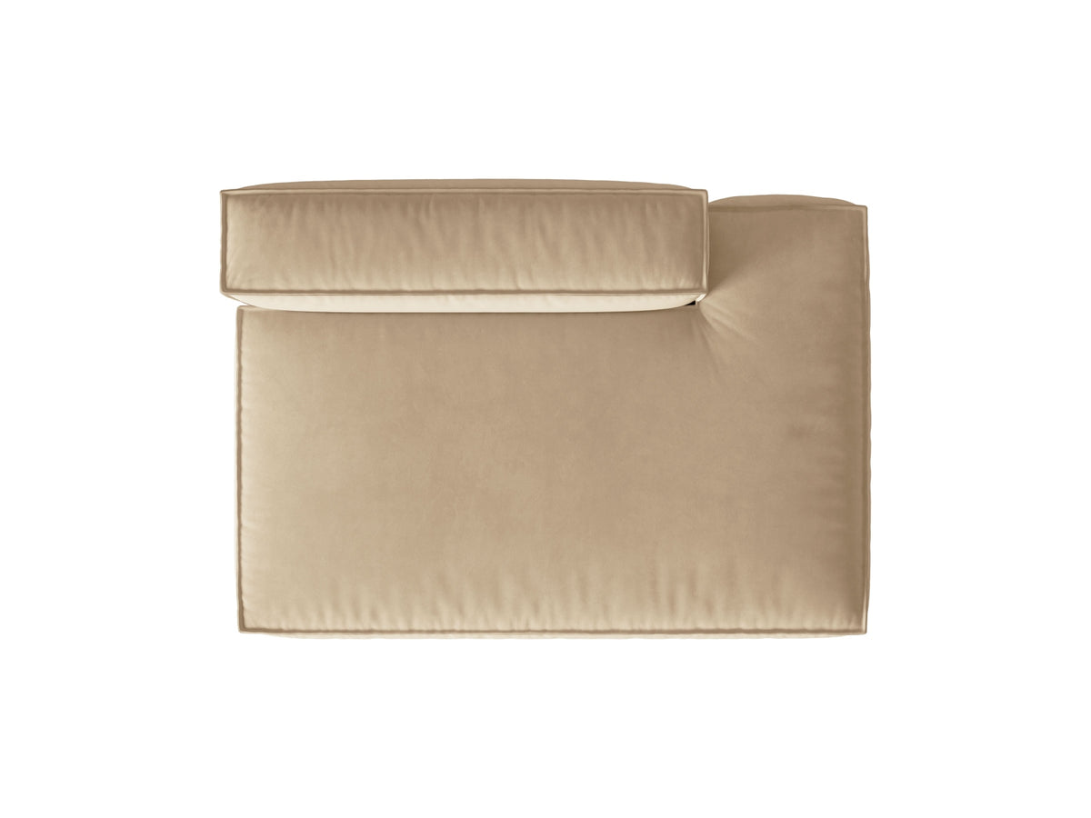 Nuria Velour Modular Sofa rechts 3 Sitzer in Nude-Paris präsentiert im Onlineshop von KAQTU Design AG. Modulares Sofa ist von Micadoni