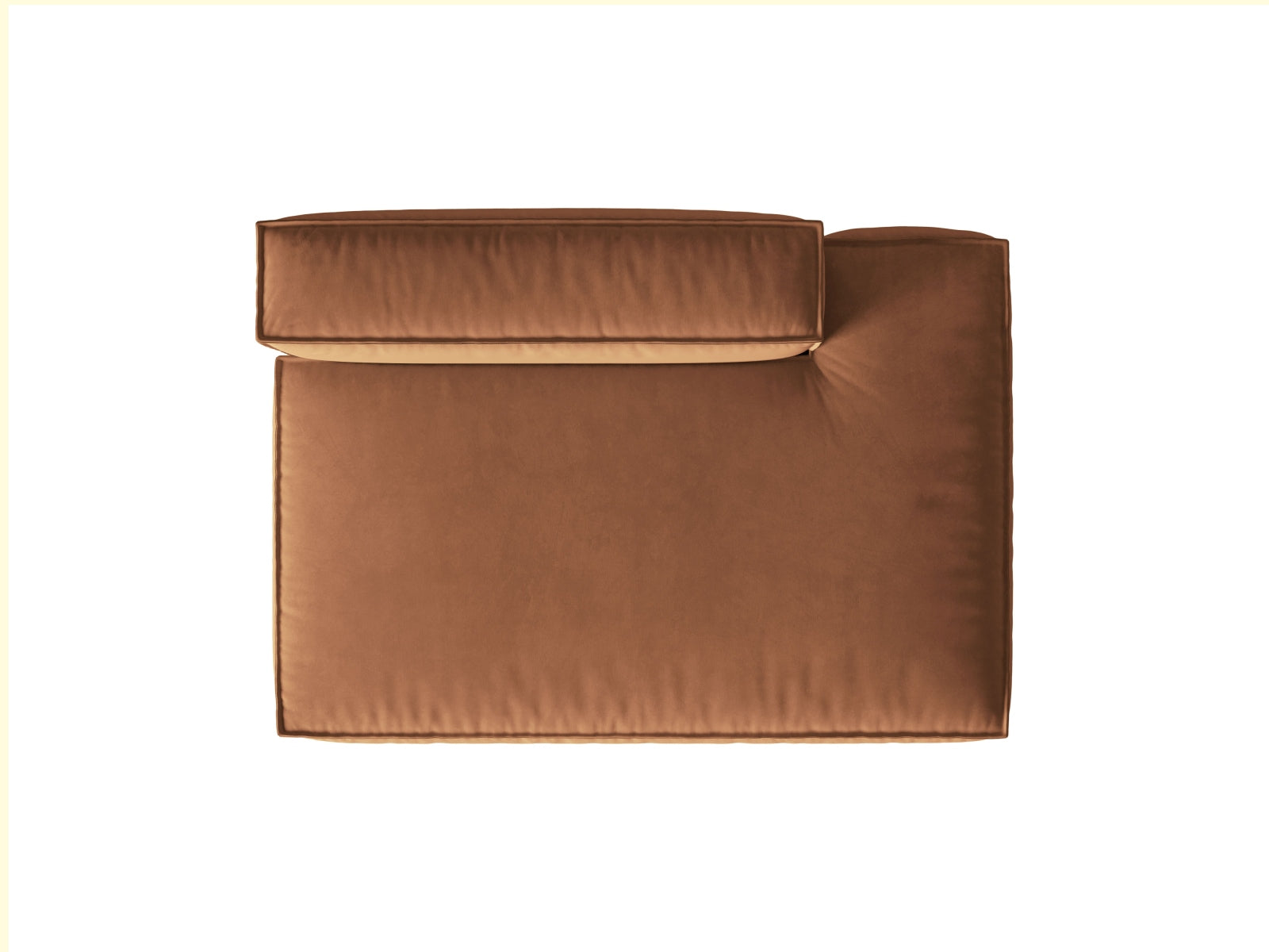 Stilvolles 3-Sitzer Nuria Velour Modular Sofa in warmem Honigton, rechtsseitig, perfekt für moderne und gemütliche Wohnambiente.