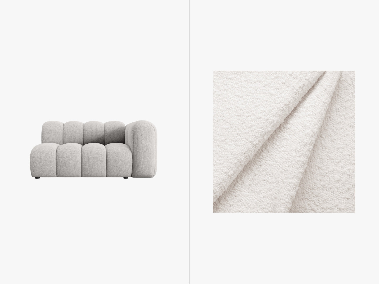 Lupine Boucle rechts Modular Sofa 2 Sitzer in White-Baloo präsentiert im Onlineshop von KAQTU Design AG. Modulares Sofa ist von Micadoni