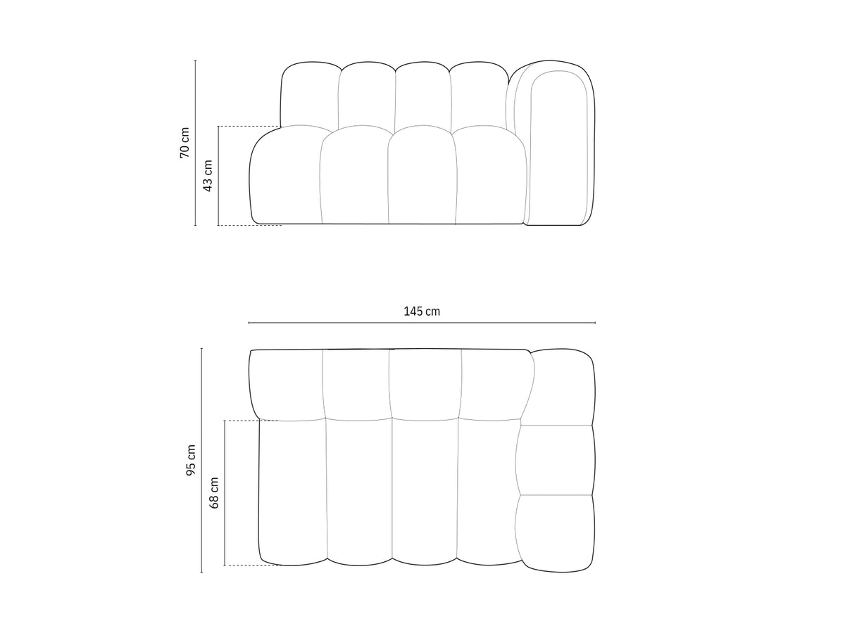 Lupine Modular Sofa rechts 2 Sitzer in Navy Blue-Eden präsentiert im Onlineshop von KAQTU Design AG. Modulares Sofa ist von Micadoni