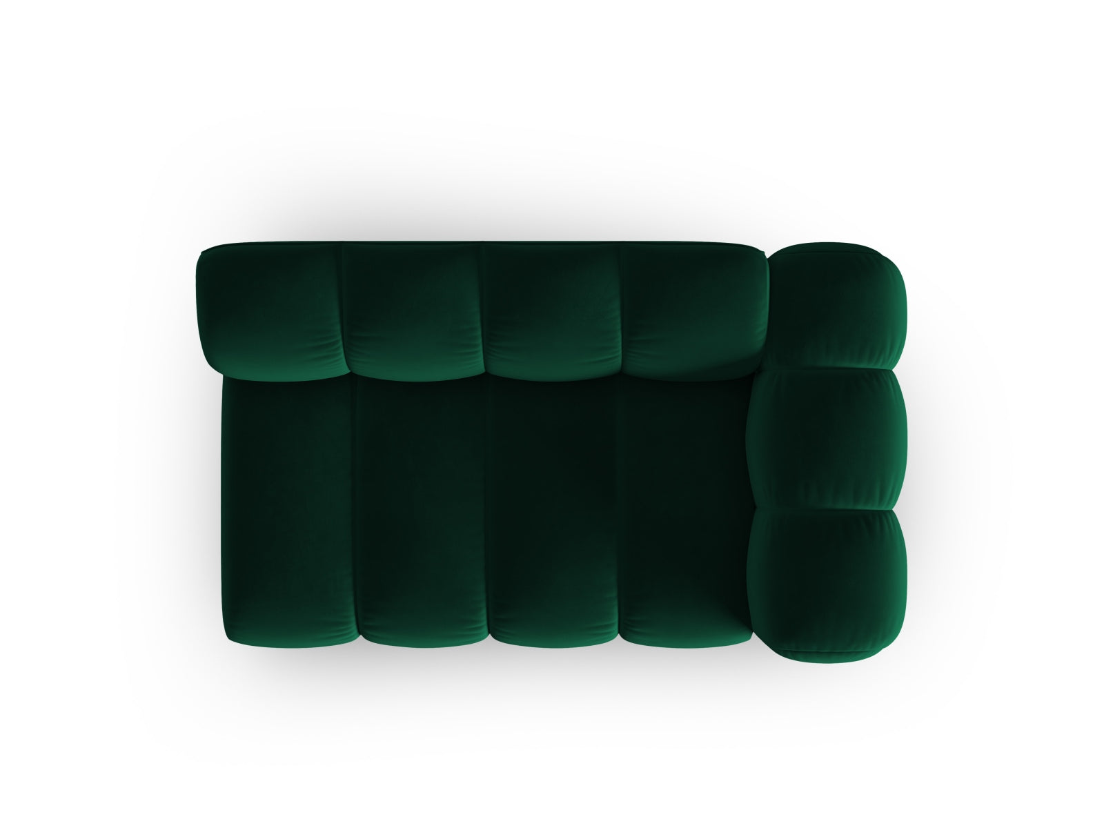 Elegantes, modulares 2-Sitzer Sofa in Flaschengrün aus Velours, ideal für stilvolle und einladende Wohnräume.