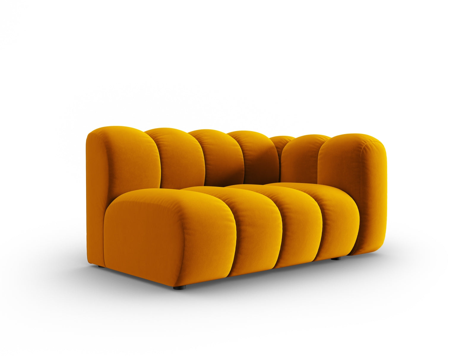 Lupine Velour Modular Sofa rechts 2 Sitzer in Yellow präsentiert im Onlineshop von KAQTU Design AG. Modulares Sofa ist von Micadoni
