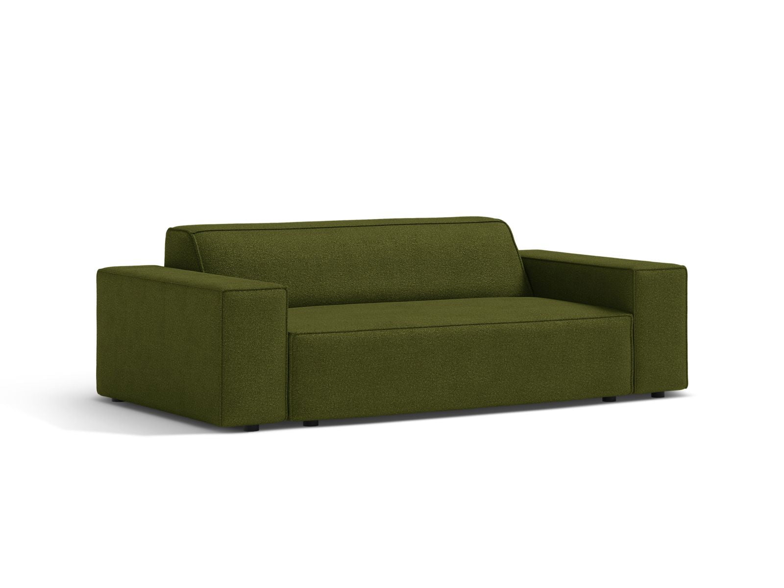 Elegantes 2-Sitzer Sofa Jodie in dunklem Olivgrün, stilvoll und modern, ideal für jedes Wohnzimmer, erhältlich bei KAQTU Design AG.