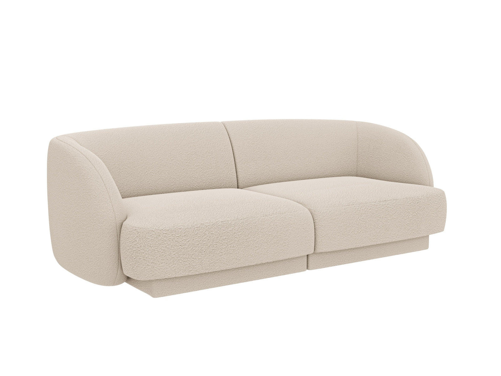 Beige Miley Boucle Sofa für zwei Personen, stilvolles Design von Micadoni, ideal für moderne Wohnräume.