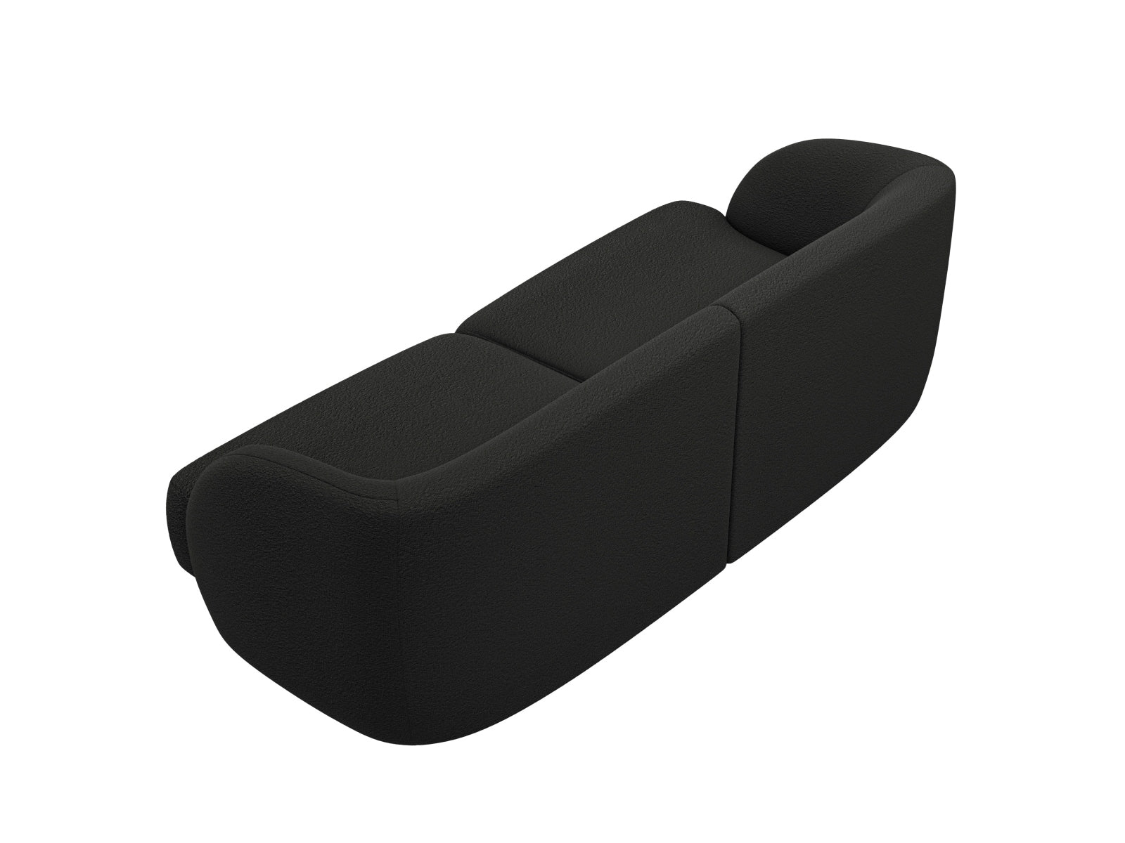 Stylisches 2-Sitzer Boucle Sofa in Schwarz von Micadoni, perfekt für kleine Räume und entspannte Stunden zu zweit.