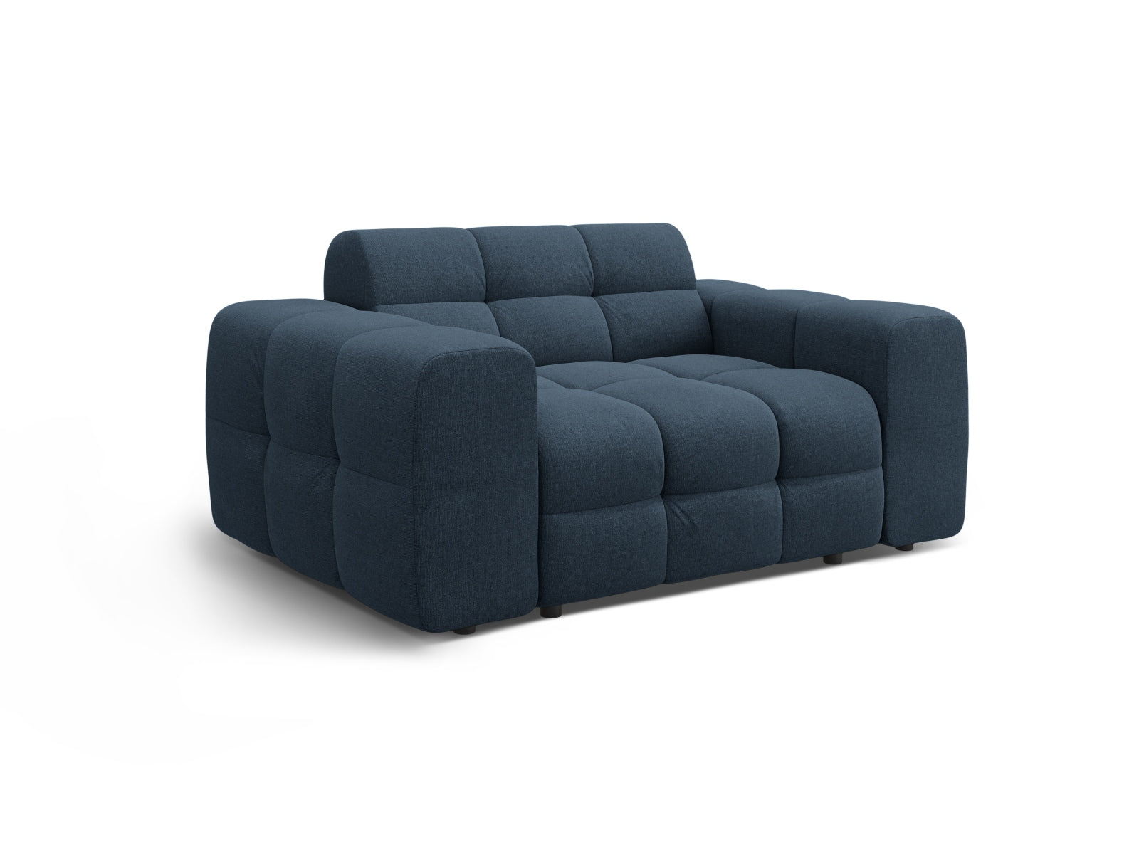 Modernes Kendal 2-Sitzer Sofa in tiefem Navy Blau, perfekt für stilvolle Wohnräume, bietet Komfort und Eleganz von Micadoni.