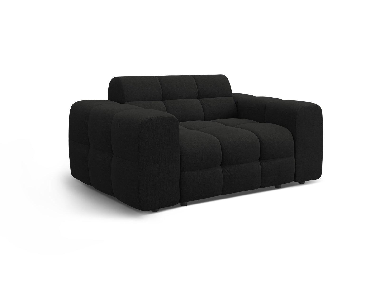 Schickes Kendal 2-Sitzer Sofa in edlem Schwarz, perfekt für zeitgemäße Inneneinrichtungen, angeboten von Micadoni.