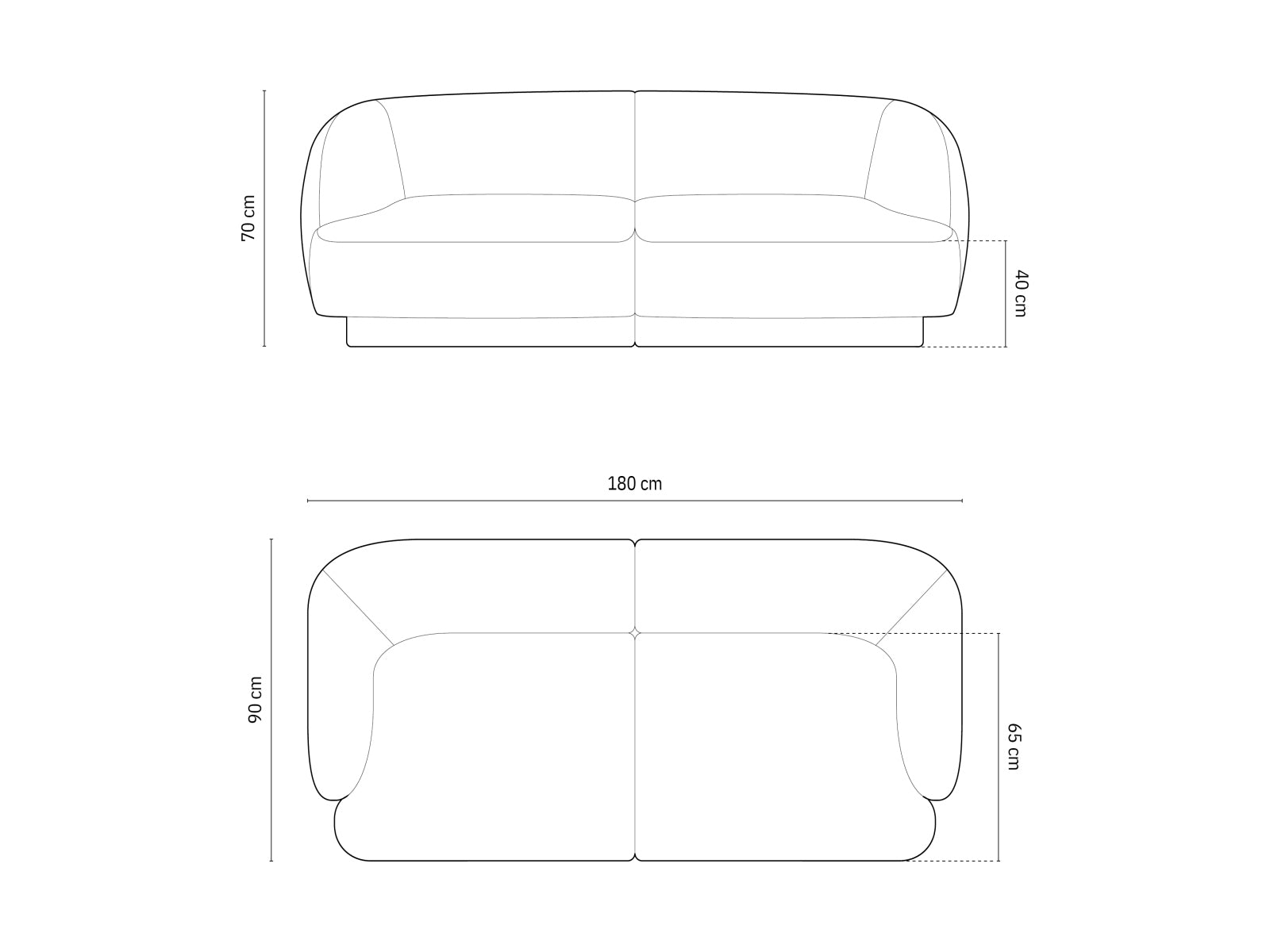 Miley Sofa 2 Sitzer in Petrol präsentiert im Onlineshop von KAQTU Design AG. 2er Sofa ist von Micadoni