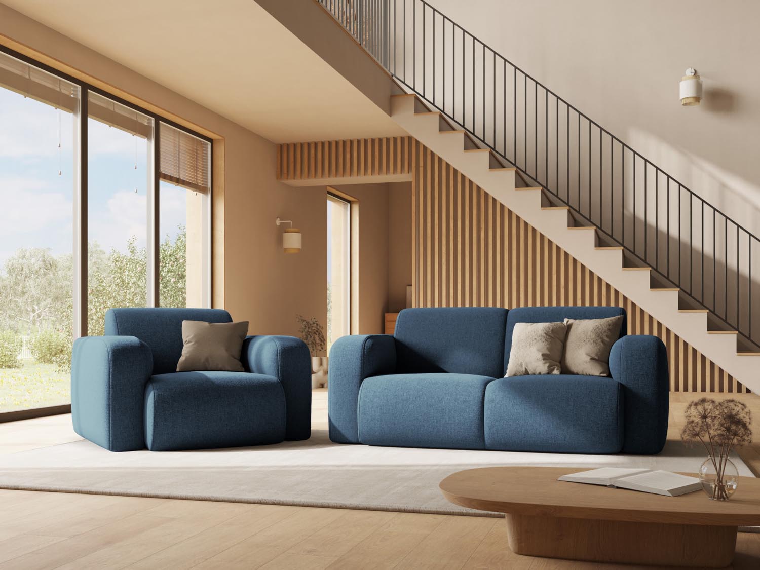 Molino Sofa 2 Sitzer in Petrol präsentiert im Onlineshop von KAQTU Design AG. 2er Sofa ist von Micadoni