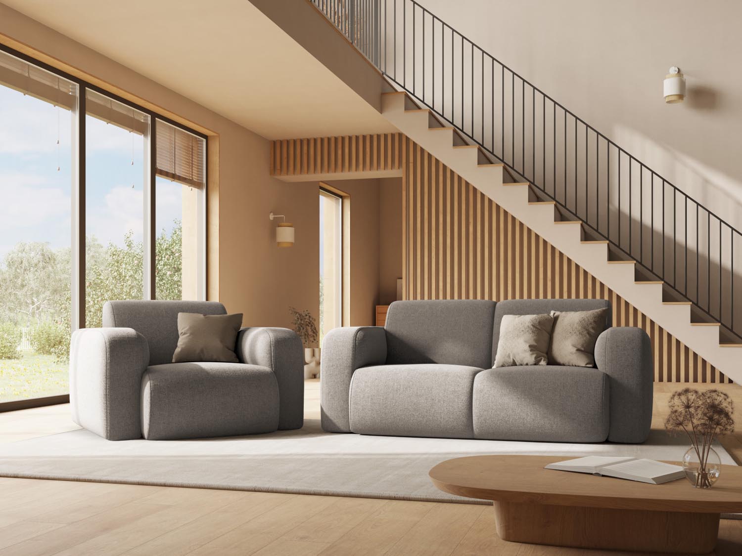 Molino Sofa 2 Sitzer in Light Grey präsentiert im Onlineshop von KAQTU Design AG. 2er Sofa ist von Micadoni
