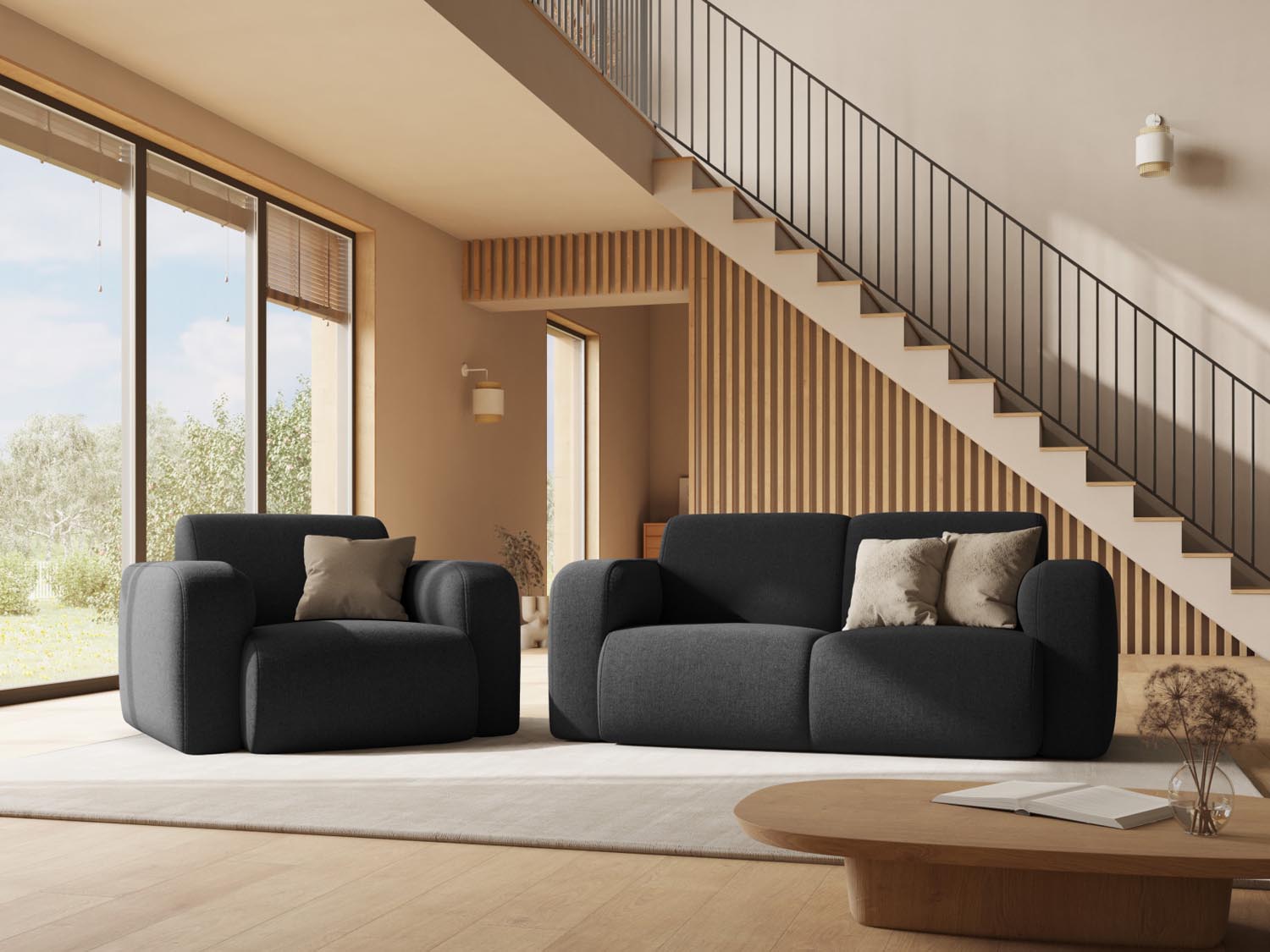 Molino Sofa 2 Sitzer in Grey präsentiert im Onlineshop von KAQTU Design AG. 2er Sofa ist von Micadoni
